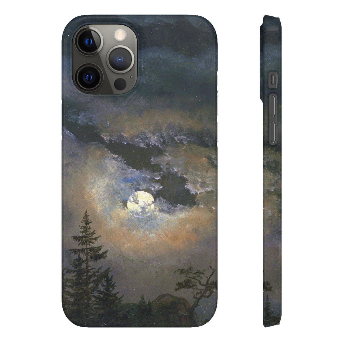 Study of a Cloud and Landscape by Moonlight by Johan Dahl - iPhone Slim Case