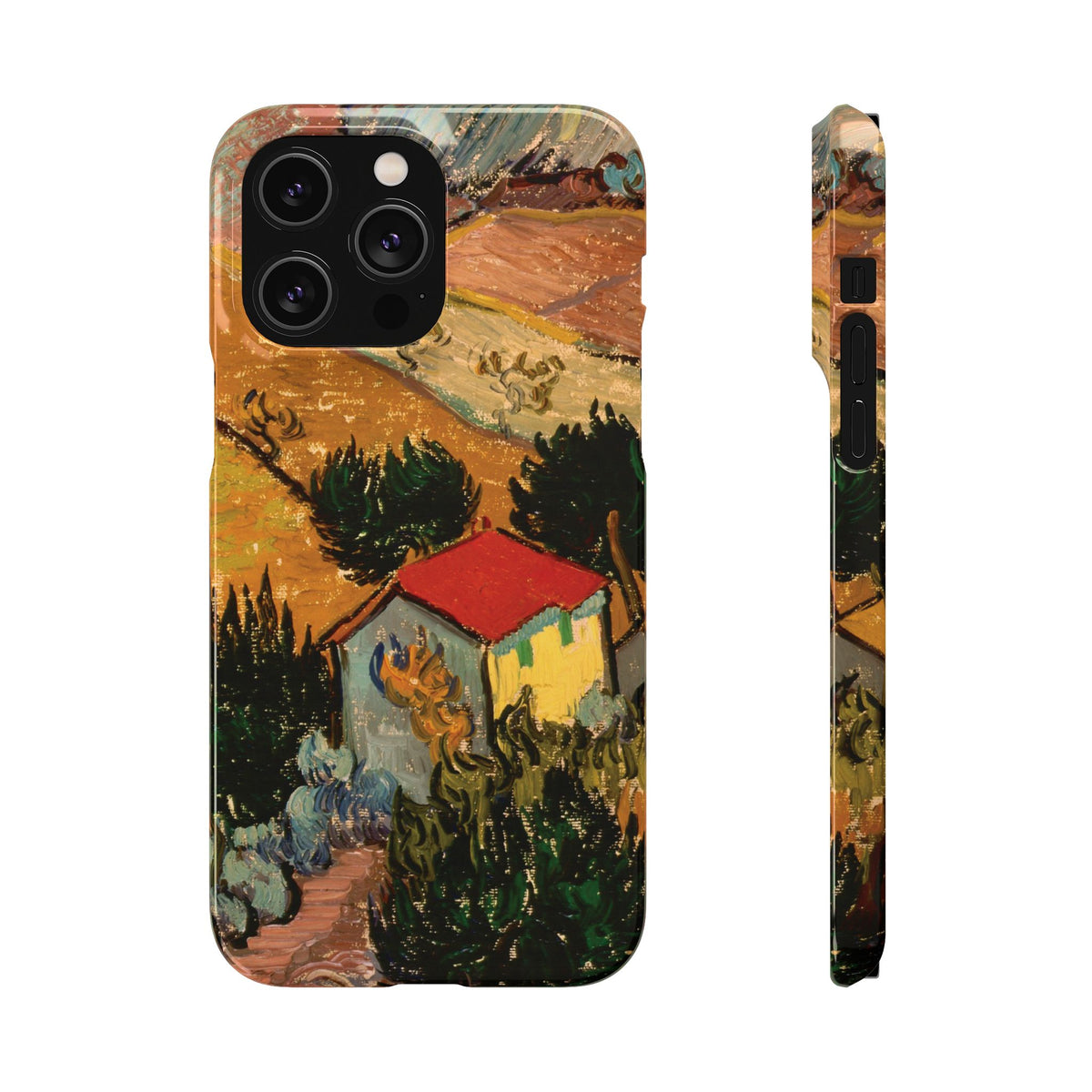 Landscape with House and Ploughman by Vincent van Gogh - iPhone Slim Case