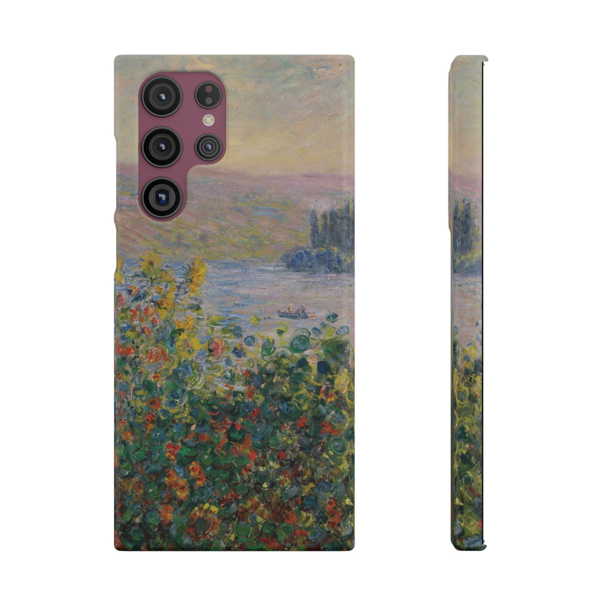 Flower Beds at Vétheuil by Claude Monet - Samsung Slim Case