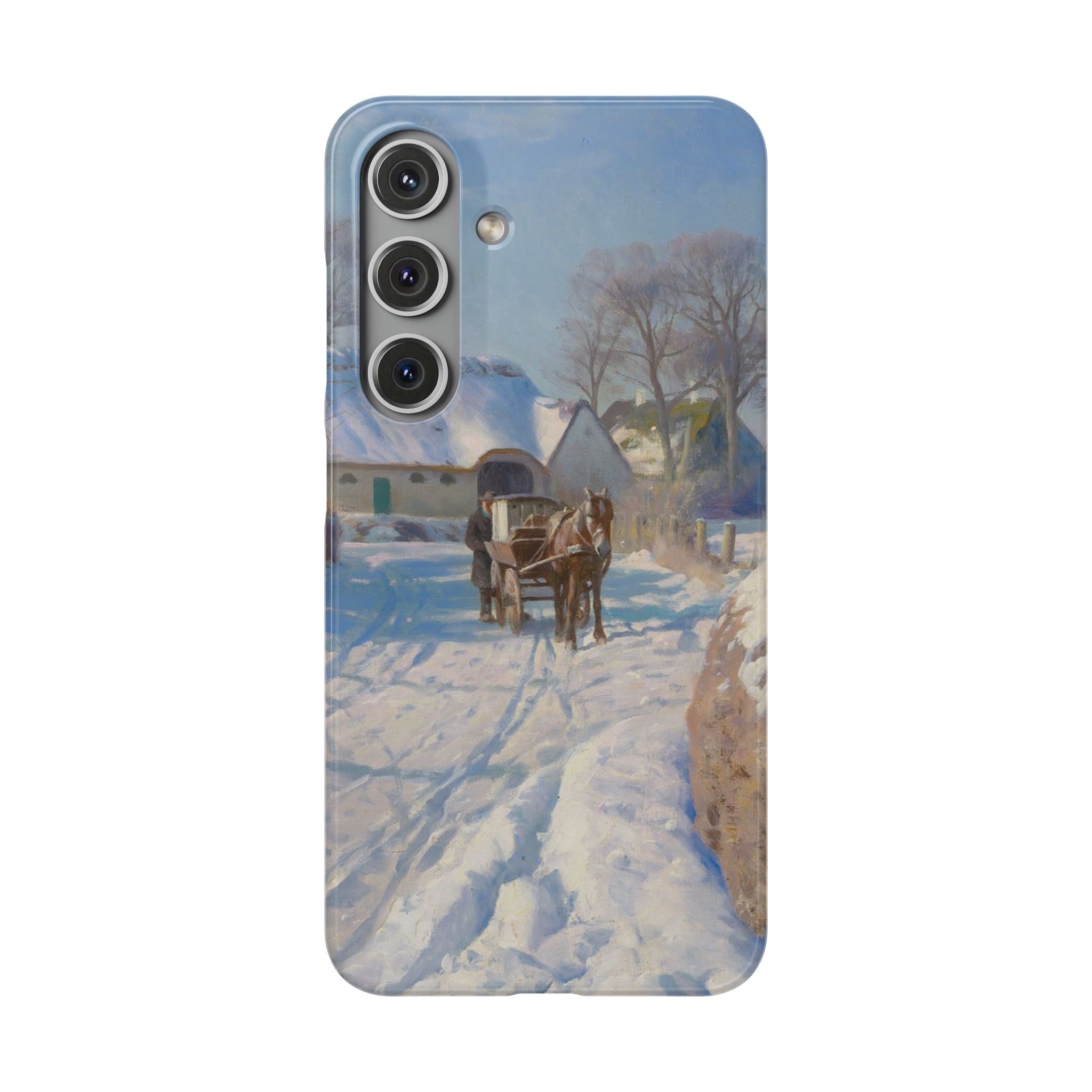 A village in the snow by Peder Mork Monsted - Samsung Slim Case