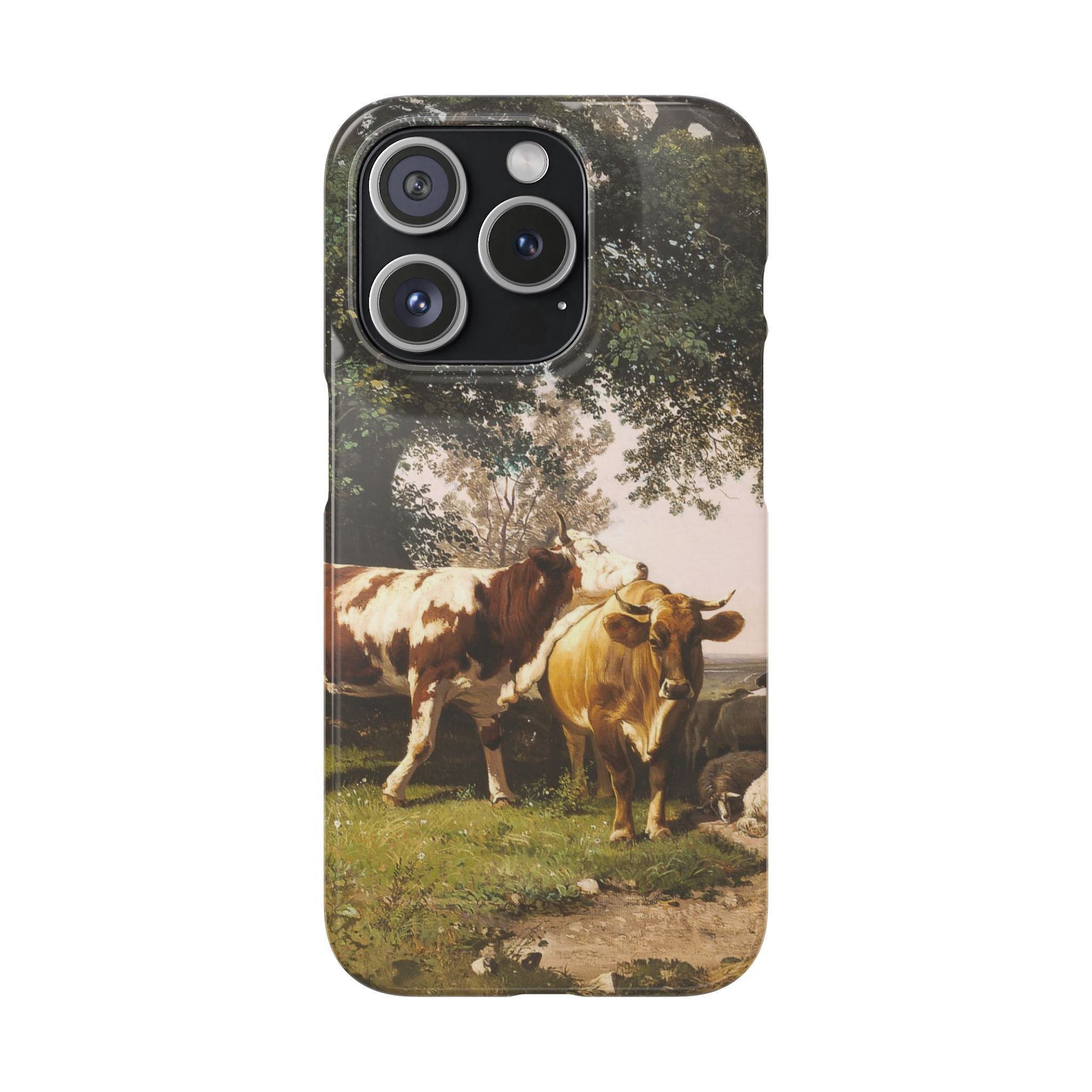 Herd under Trees by Ivan Ivanovich Shishkin - iPhone Slim Case
