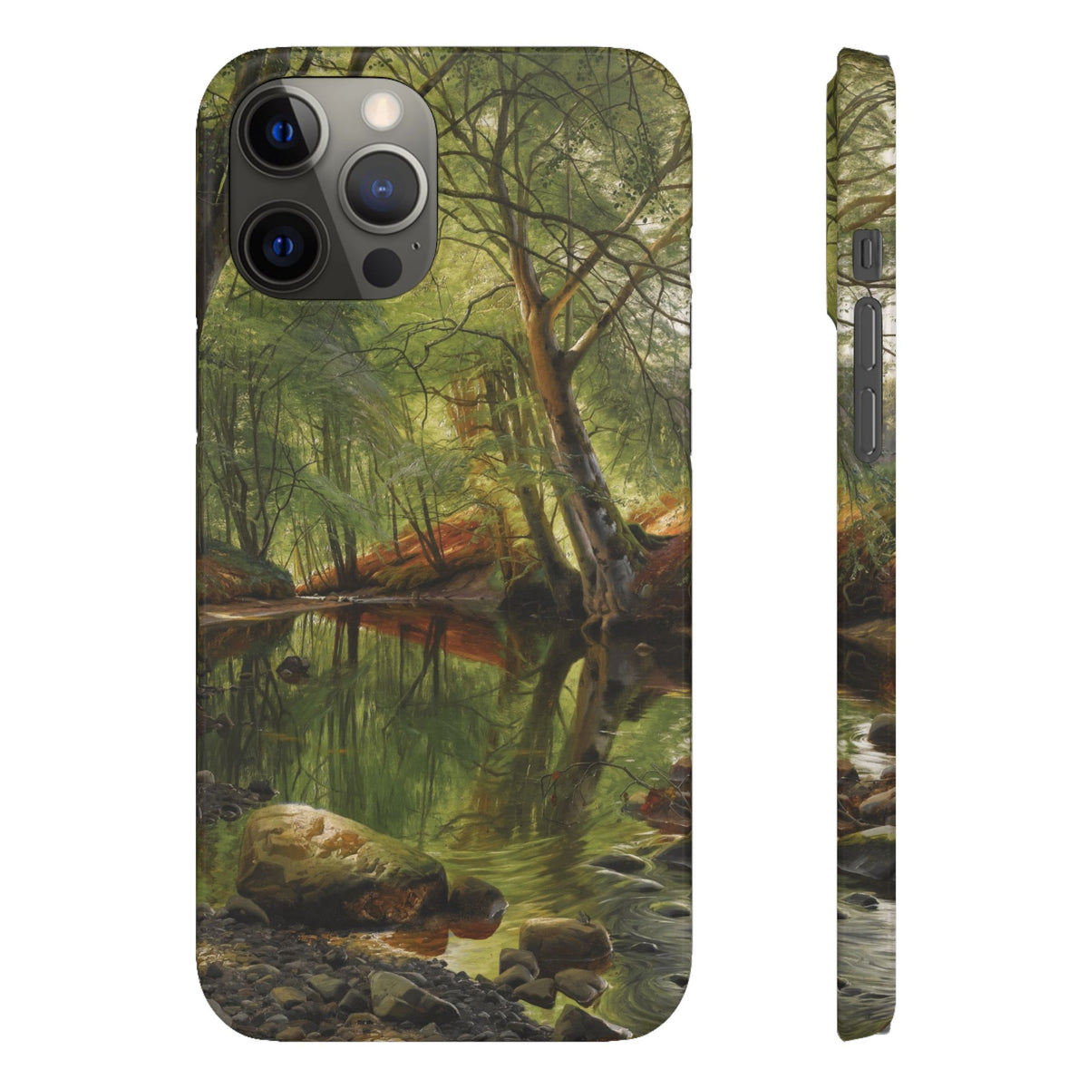 A woodland stream by Peder Mork Monsted - iPhone Slim Case