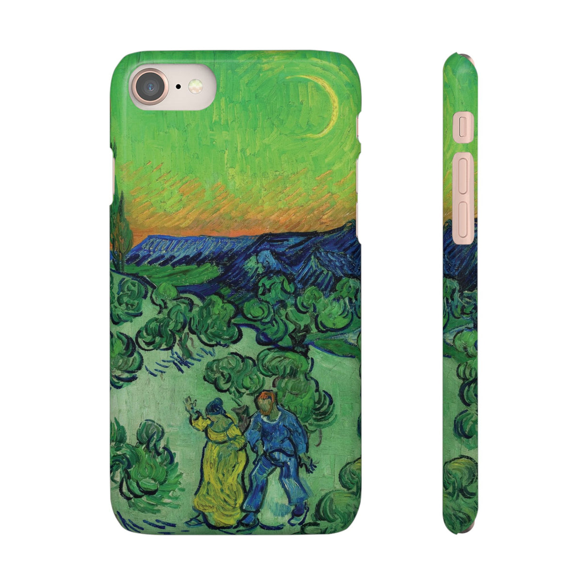 Landscape with Couple Walking and Crescent Moon by Vincent van Gogh- iPhone Slim Case