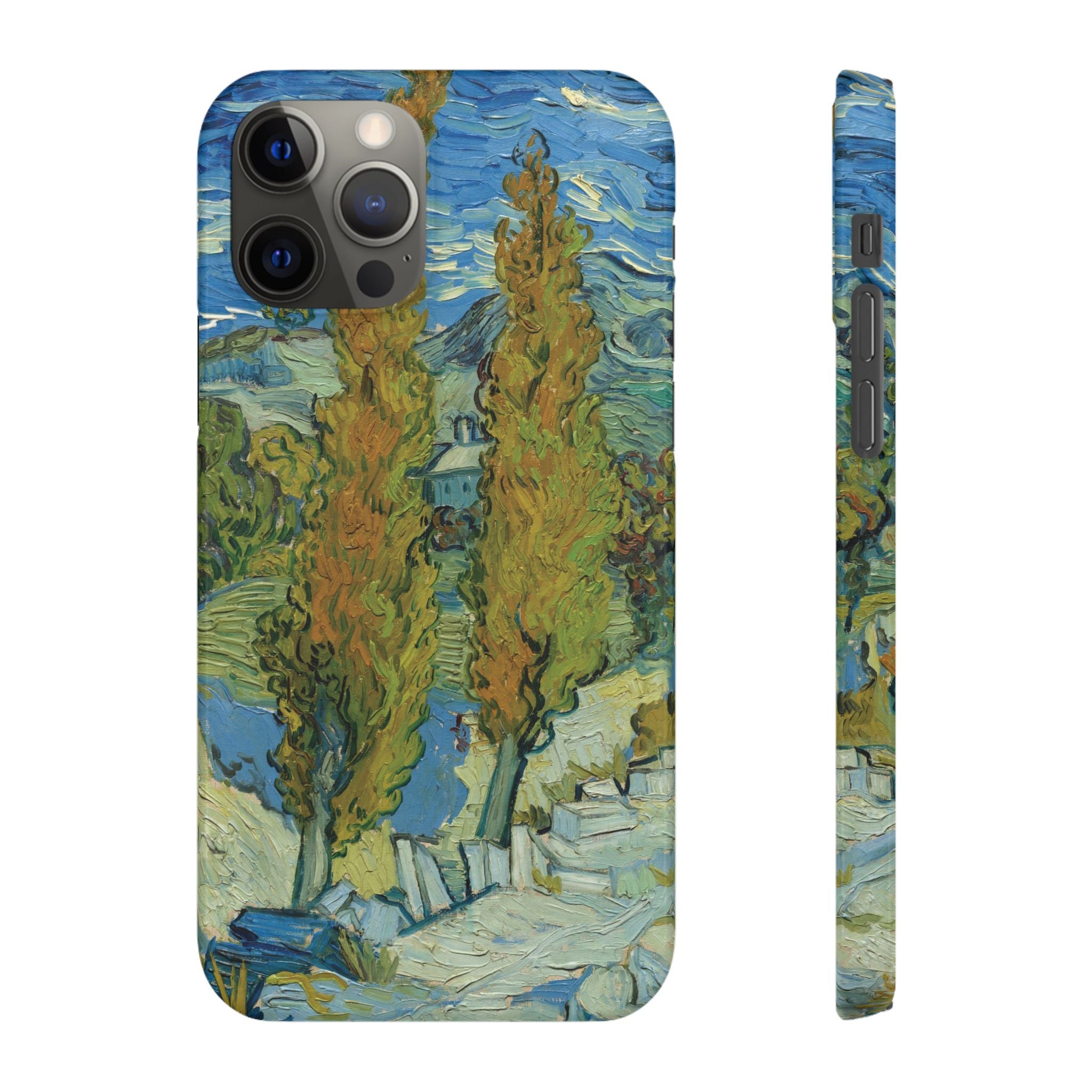 Two Poplars in the Alpilles near Saint-Rémy by Vincent van Gogh - iPhone Slim Case