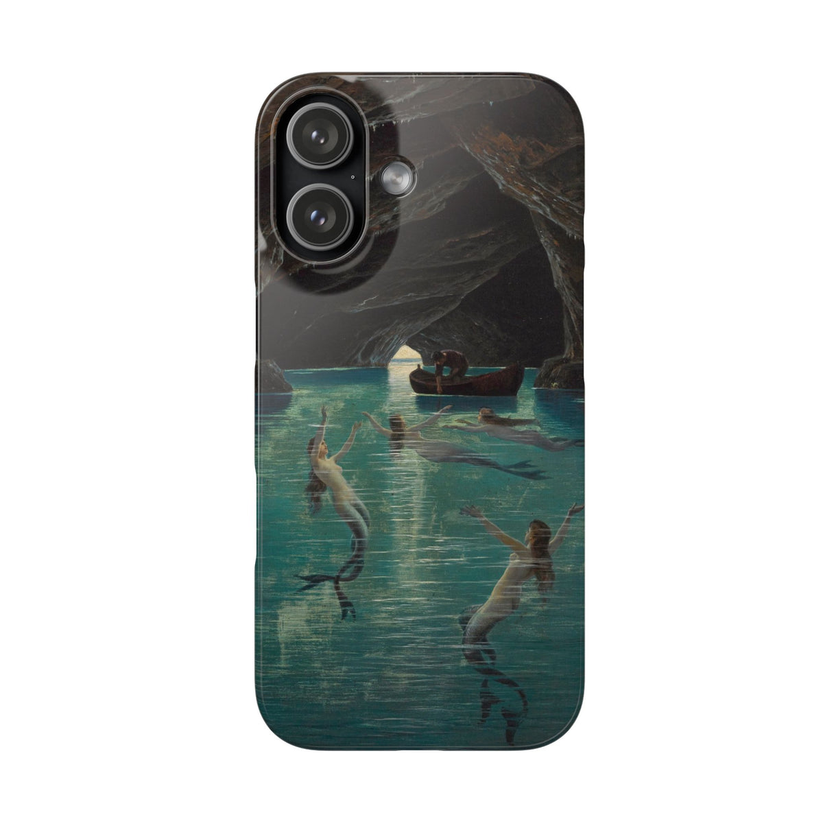 Fisherman and Mermaids in the Blue Grotto on Capri by Hermann Corrodi - iPhone Slim Case