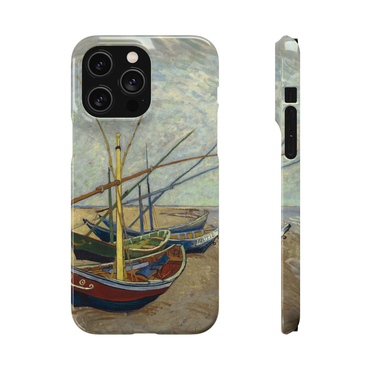 Fishing Boats on the Beach by Vincent van Gogh - iPhone Slim Case
