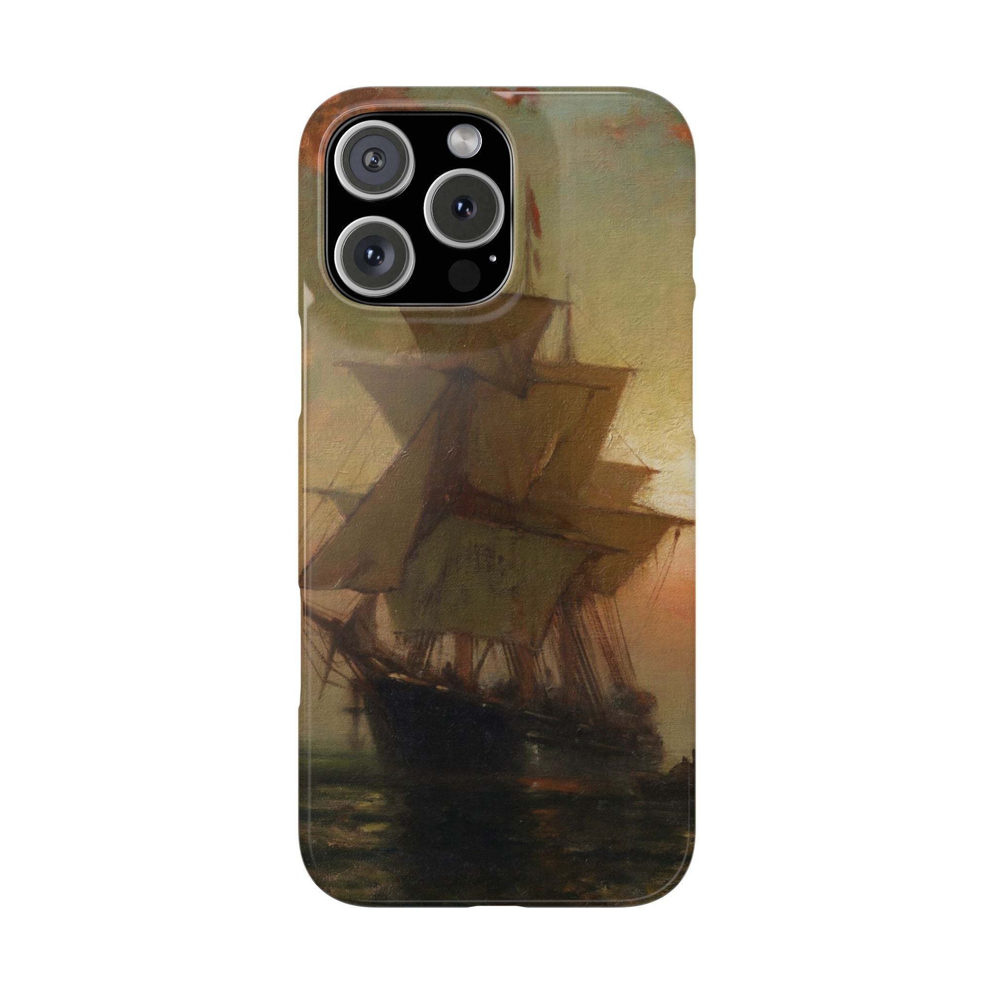 Ships at Night by Edward Moran - iPhone Slim Case