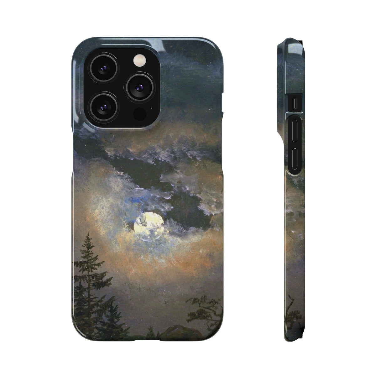 Study of a Cloud and Landscape by Moonlight by Johan Dahl - iPhone Slim Case