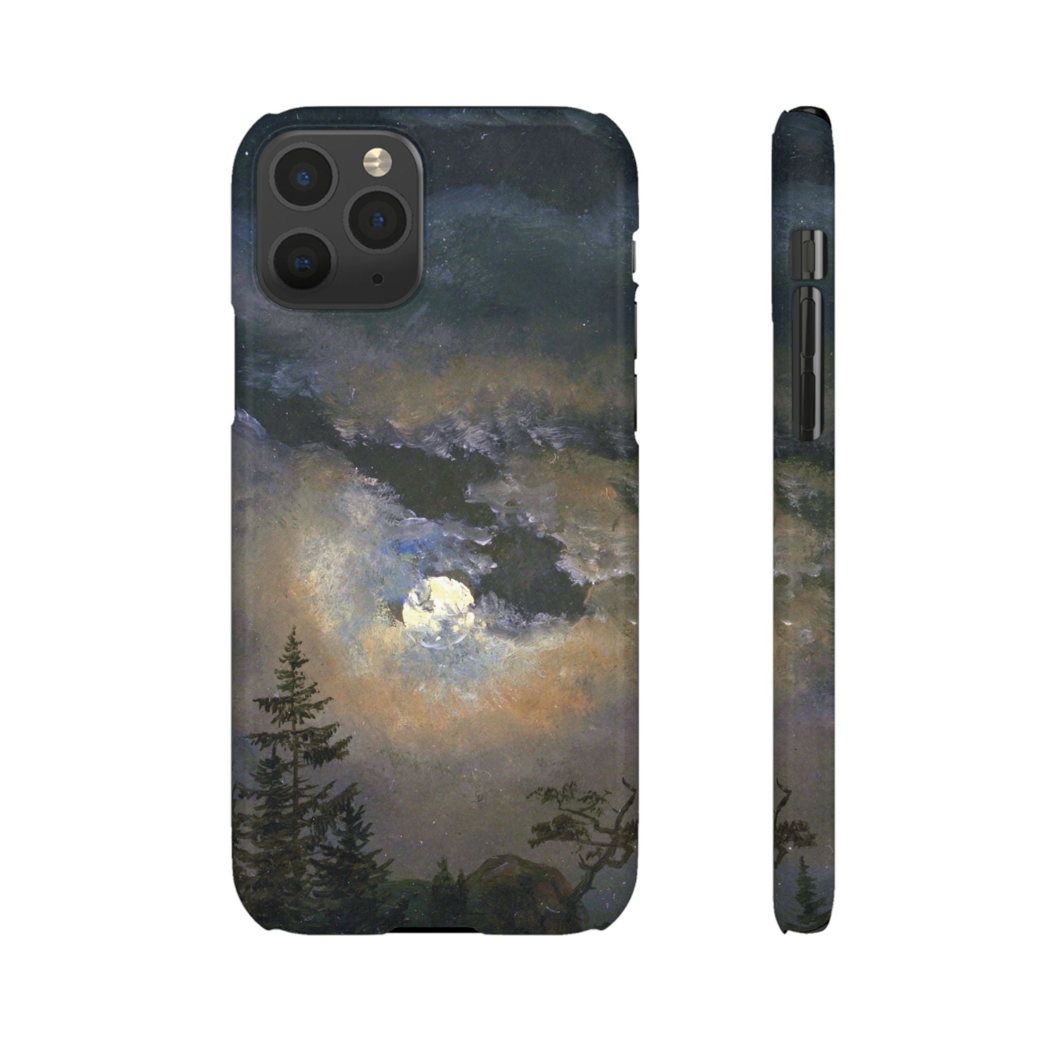 Study of a Cloud and Landscape by Moonlight by Johan Dahl - iPhone Slim Case