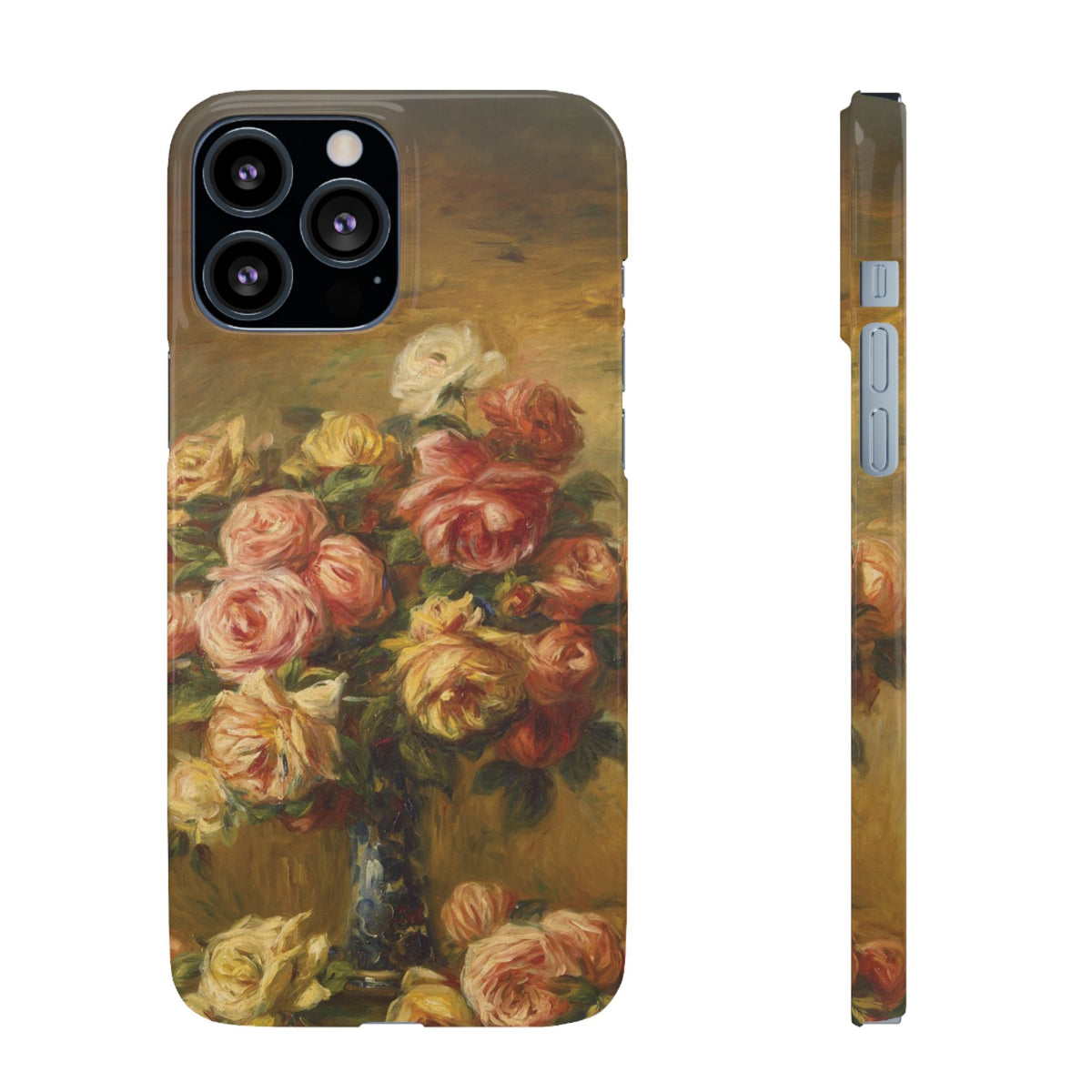 Roses in a Vase by Pierre Auguste Renoir - iPhone Slim Case