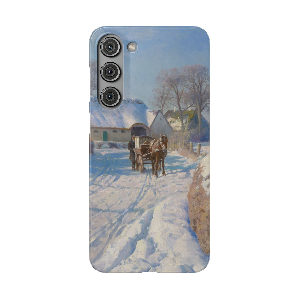 A village in the snow by Peder Mork Monsted - Samsung Slim Case