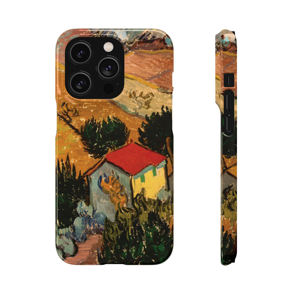 Landscape with House and Ploughman by Vincent van Gogh - iPhone Slim Case