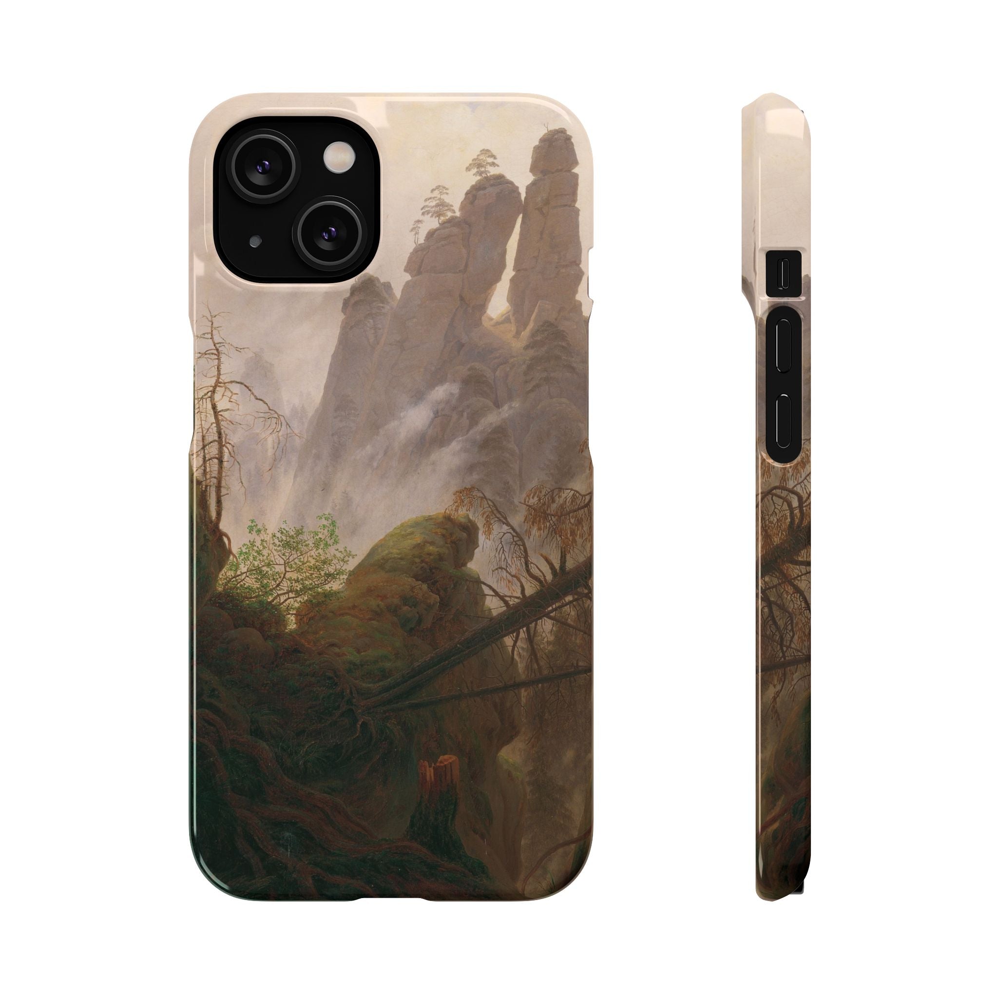 Rocky Landscape in the Elbe Sandstone Mountains by Caspar David Friedrich - iPhone Slim Case