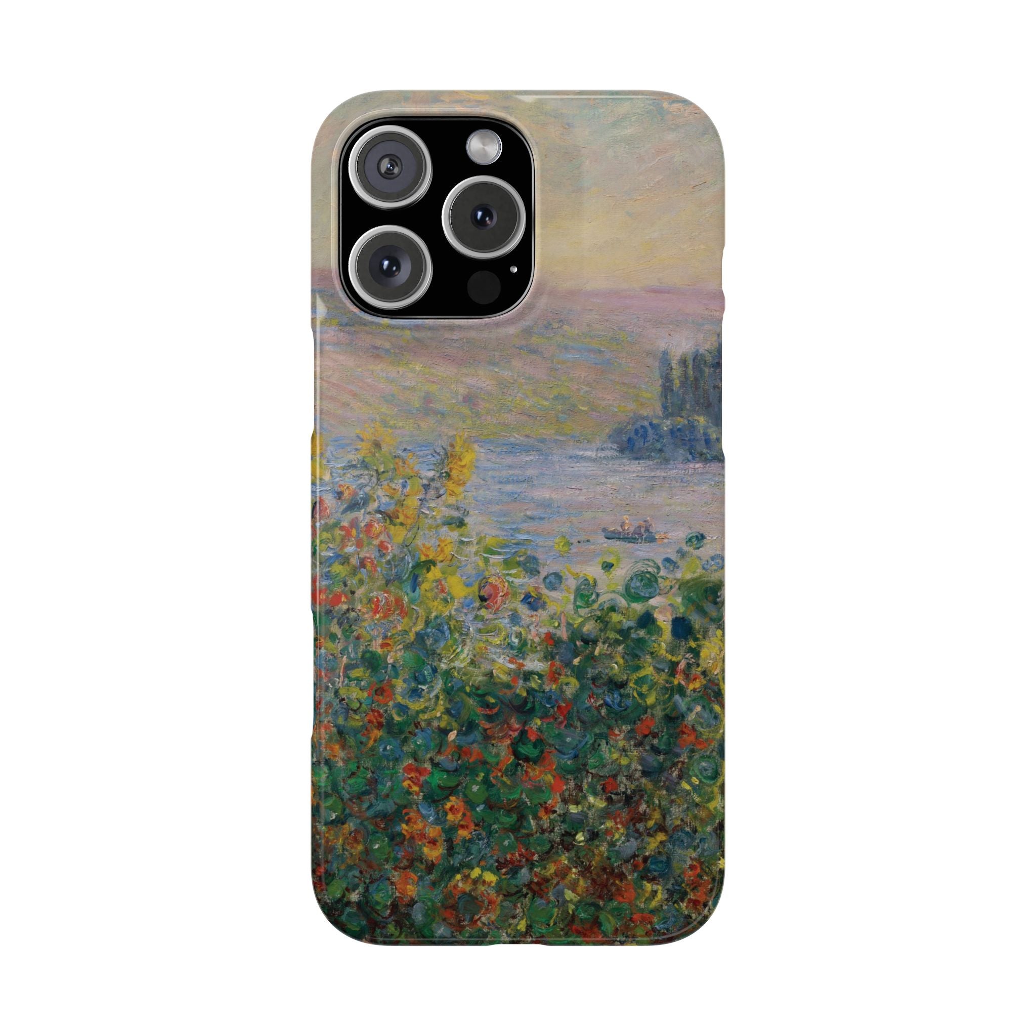 Flower Beds at Vétheuil by Claude Monet - iPhone Slim Case