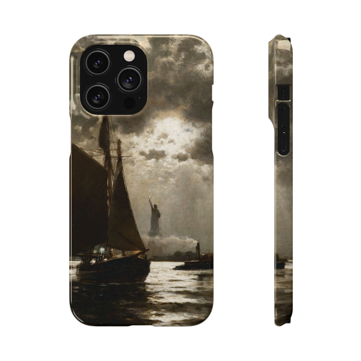 Nightfall over New York Harbor by Edward Moran - iPhone Slim Case