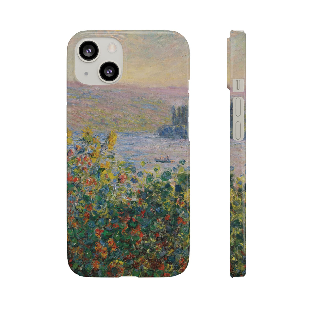 Flower Beds at Vétheuil by Claude Monet - iPhone Slim Case