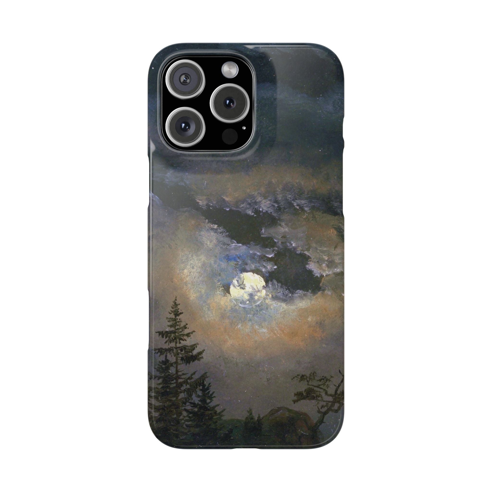 Study of a Cloud and Landscape by Moonlight by Johan Dahl - iPhone Slim Case