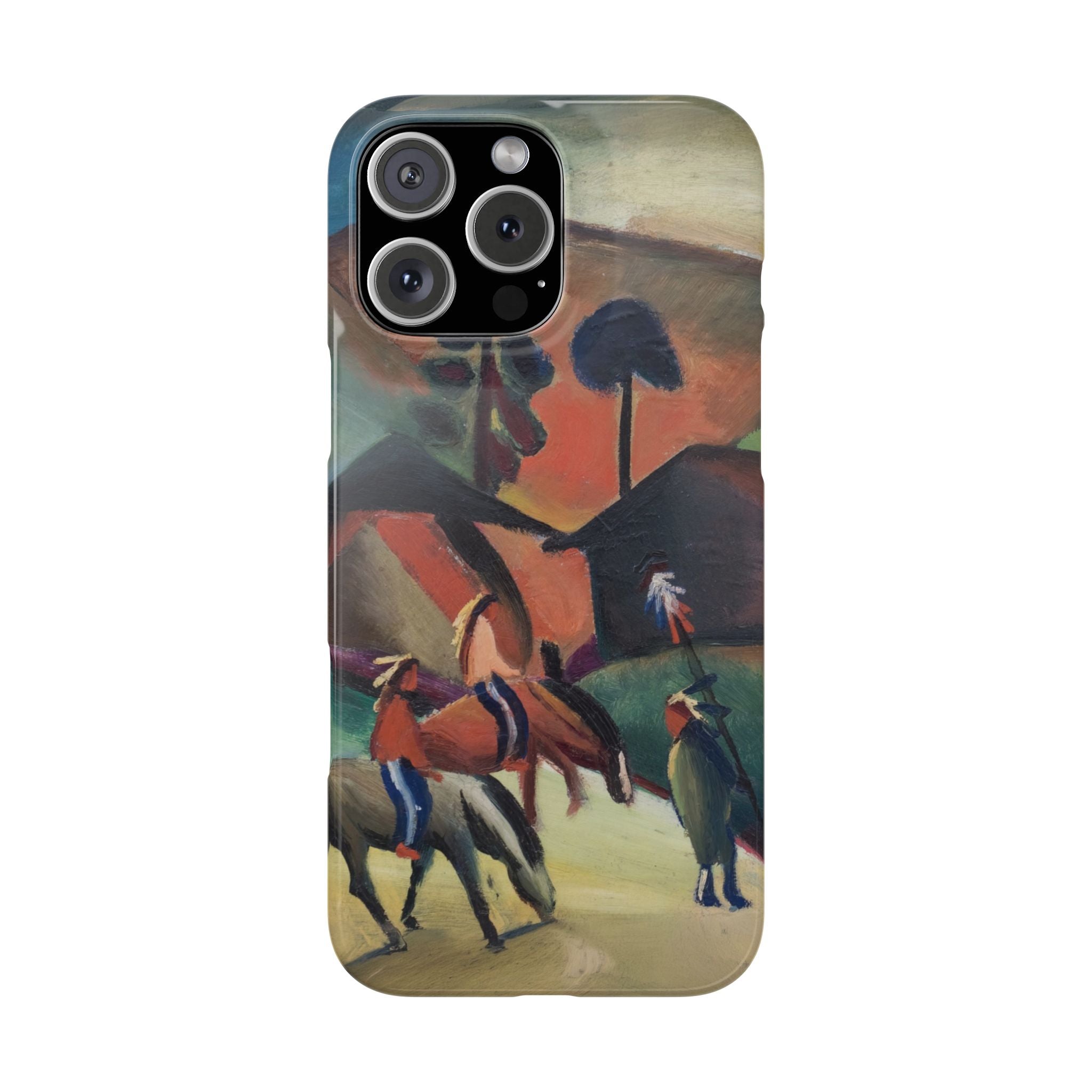 Indians on Horsebacks by August Macke - iPhone Slim Case