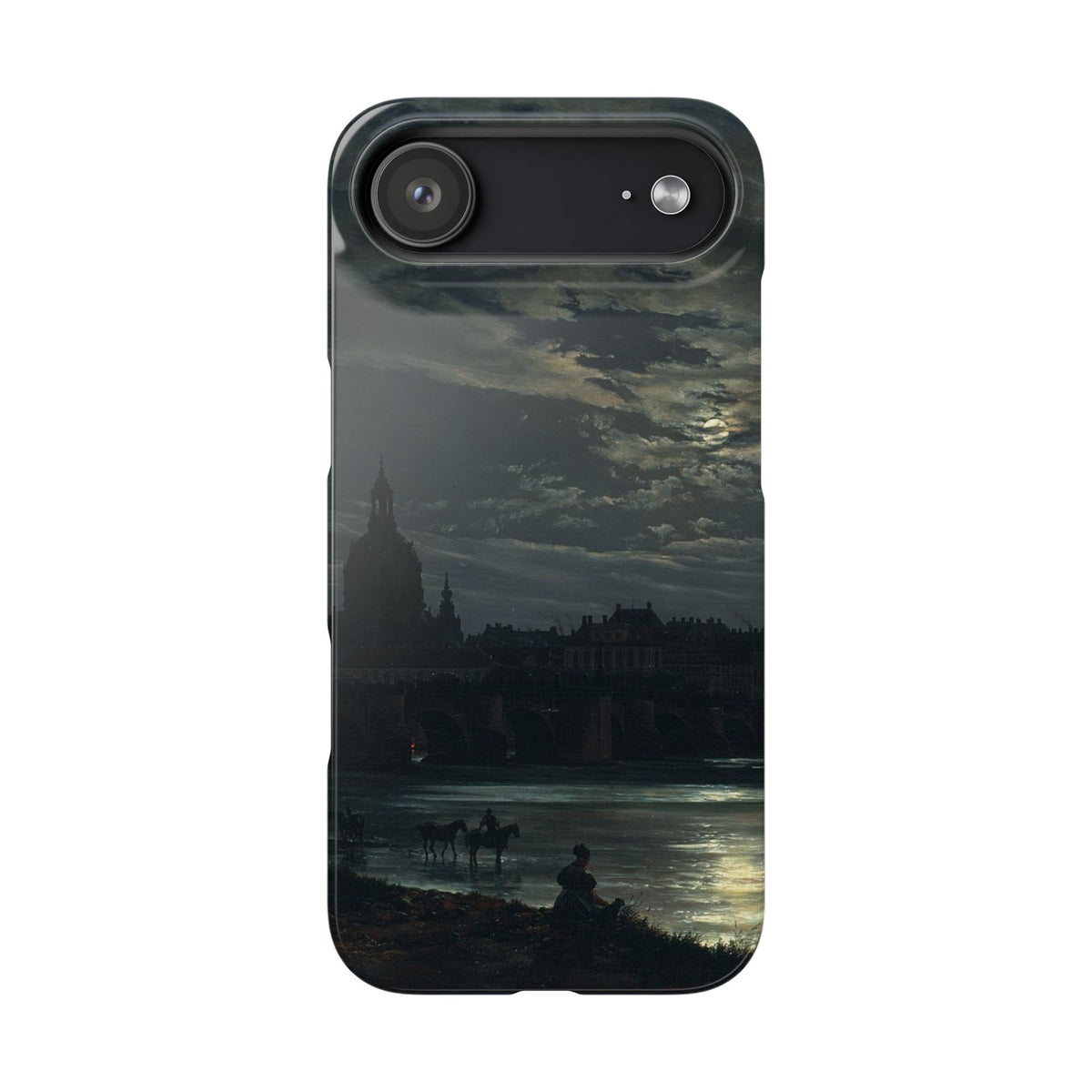 View of Dresden by Moonlight by Johan Dahl - iPhone Slim Case