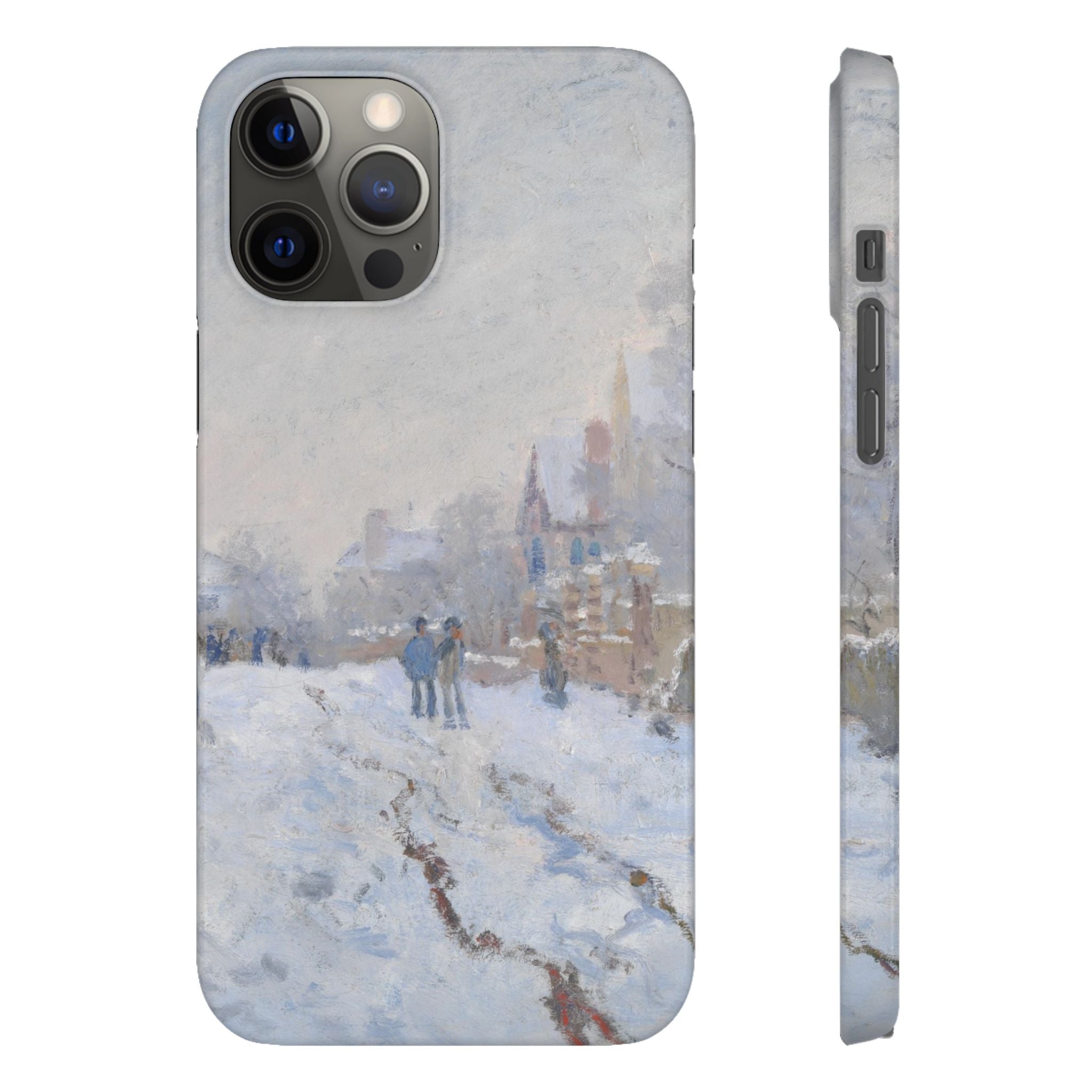 Snow Scene at Argenteuil by Claude Monet - iPhone Slim Case