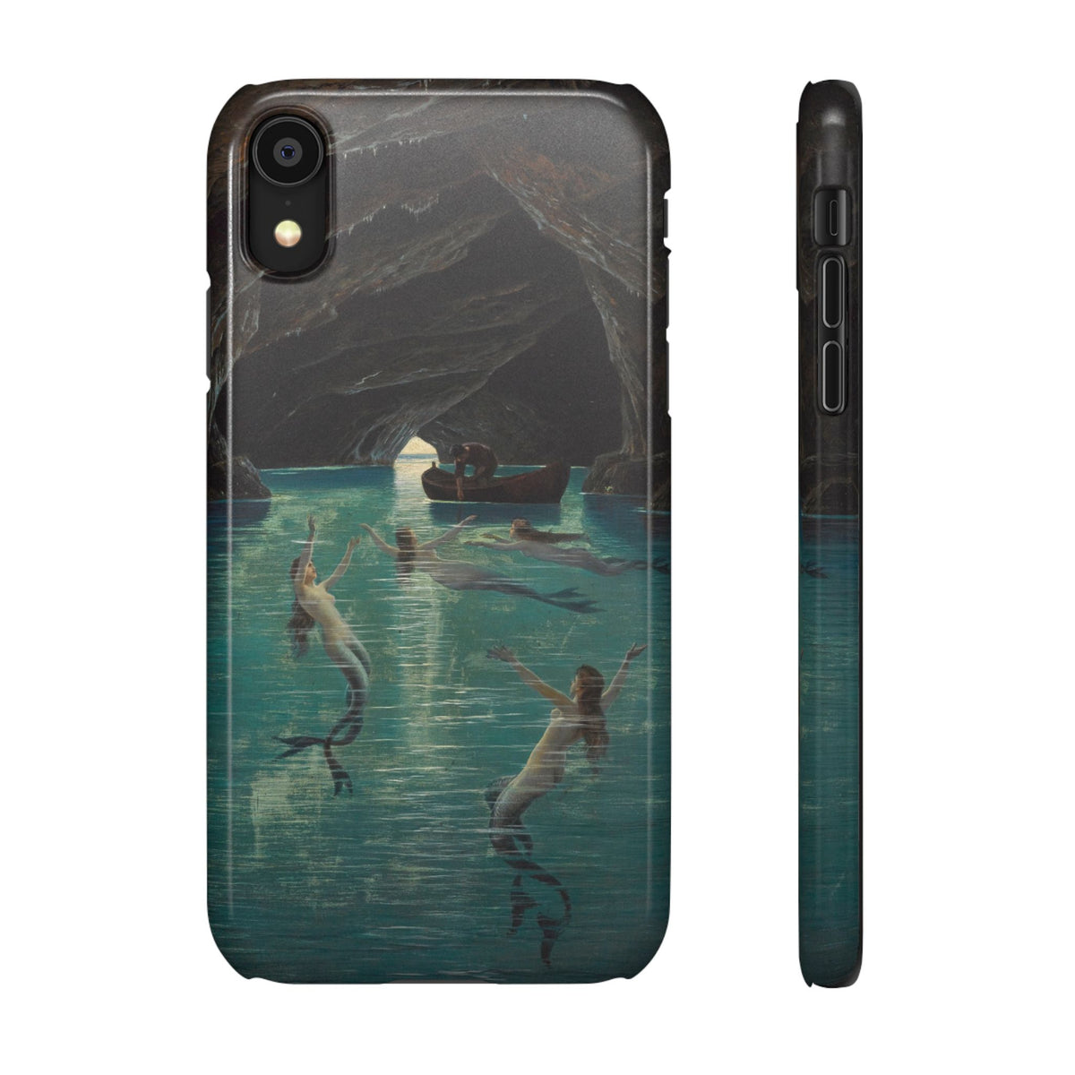 Fisherman and Mermaids in the Blue Grotto on Capri by Hermann Corrodi - iPhone Slim Case