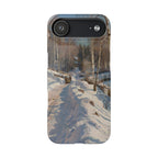 Sleigh ride on a sunny winter day by Peder Mork Monsted - iPhone Slim Case