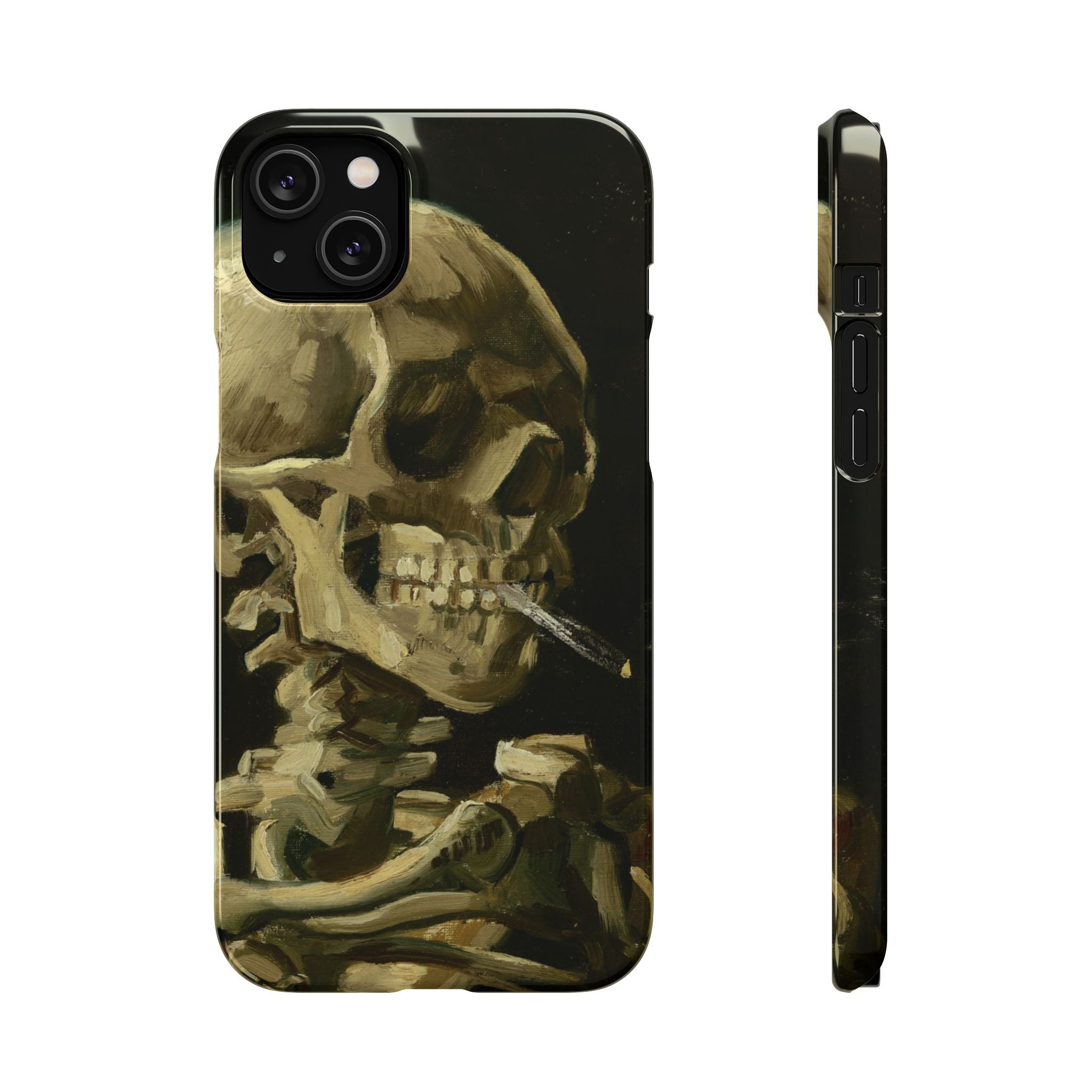 Skeleton with Cigarette by Van Gogh - iPhone Slim Case