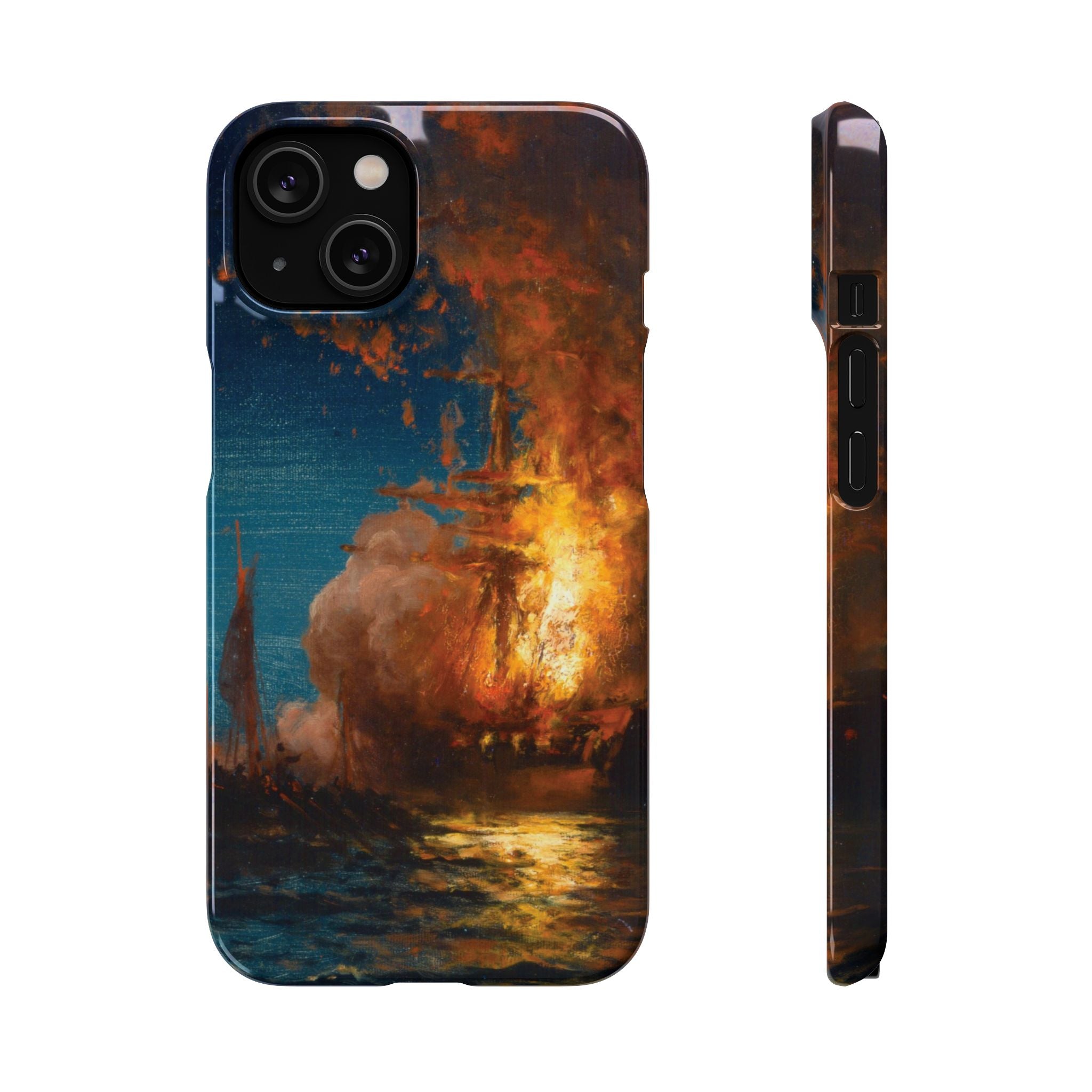 Burning of the Frigate Philadelphia in the Harbor of Tripoli by Edward Moran - iPhone Slim Case
