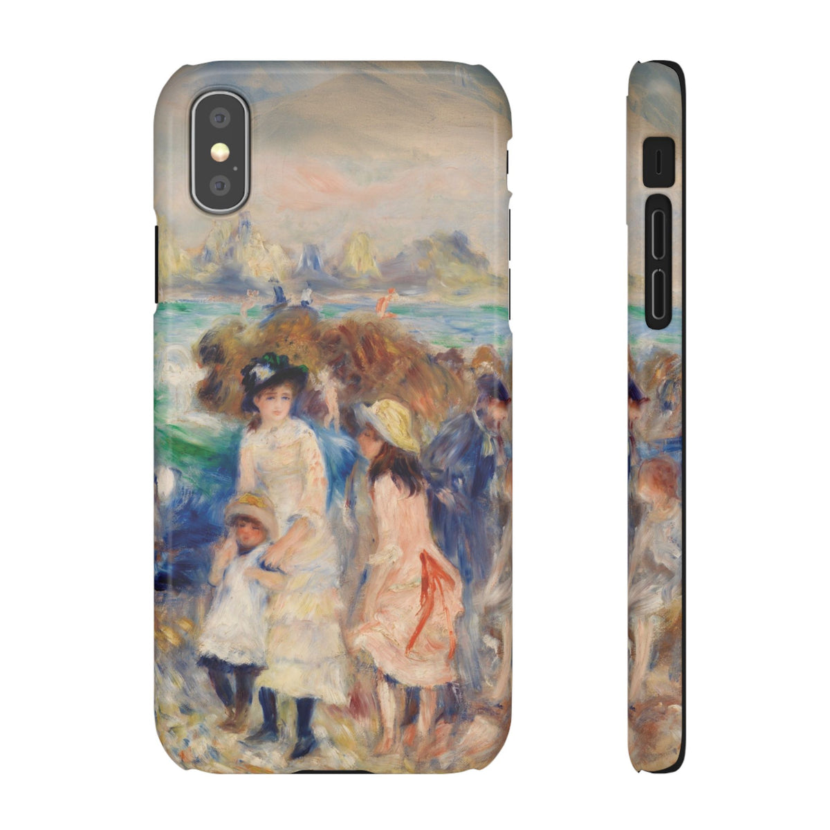 Children at the Beach at Guernsey by Pierre Auguste Renoir - iPhone Slim Case