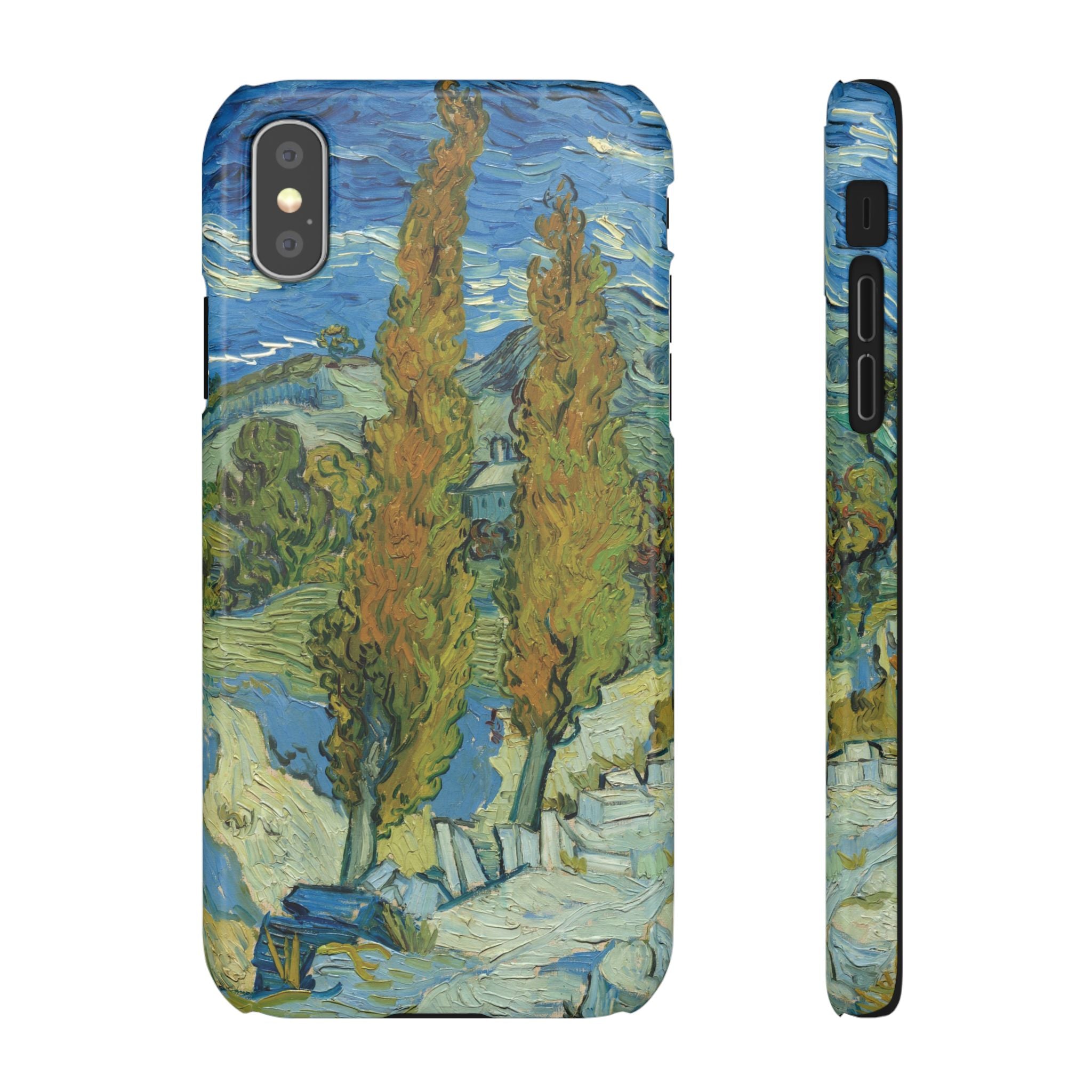 Two Poplars in the Alpilles near Saint-Rémy by Vincent van Gogh - iPhone Slim Case