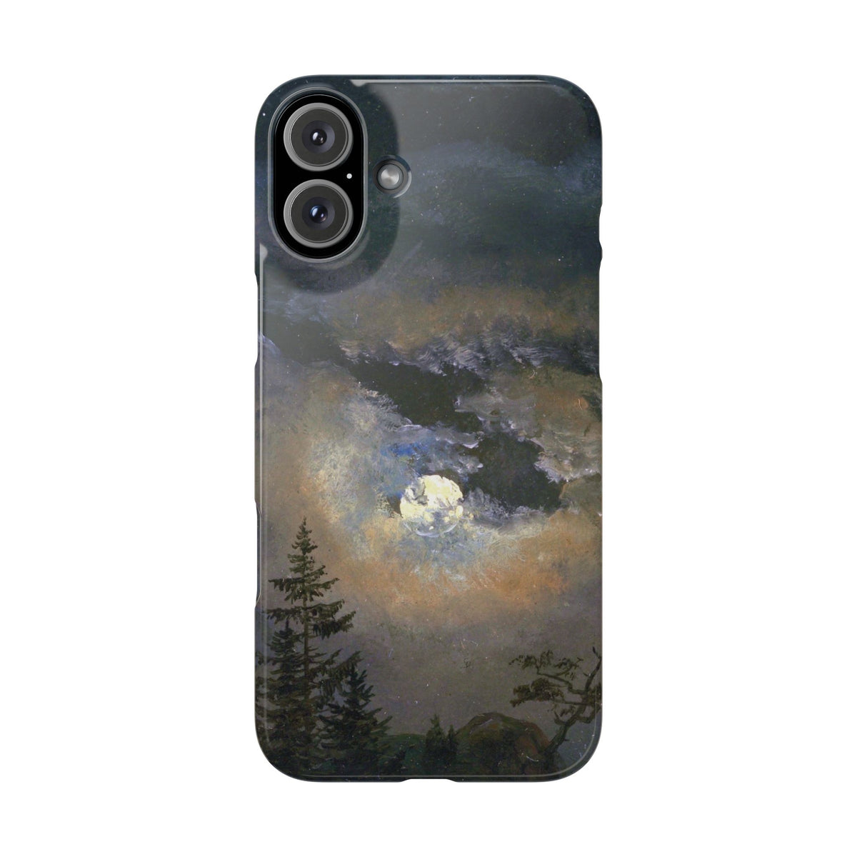 Study of a Cloud and Landscape by Moonlight by Johan Dahl - iPhone Slim Case