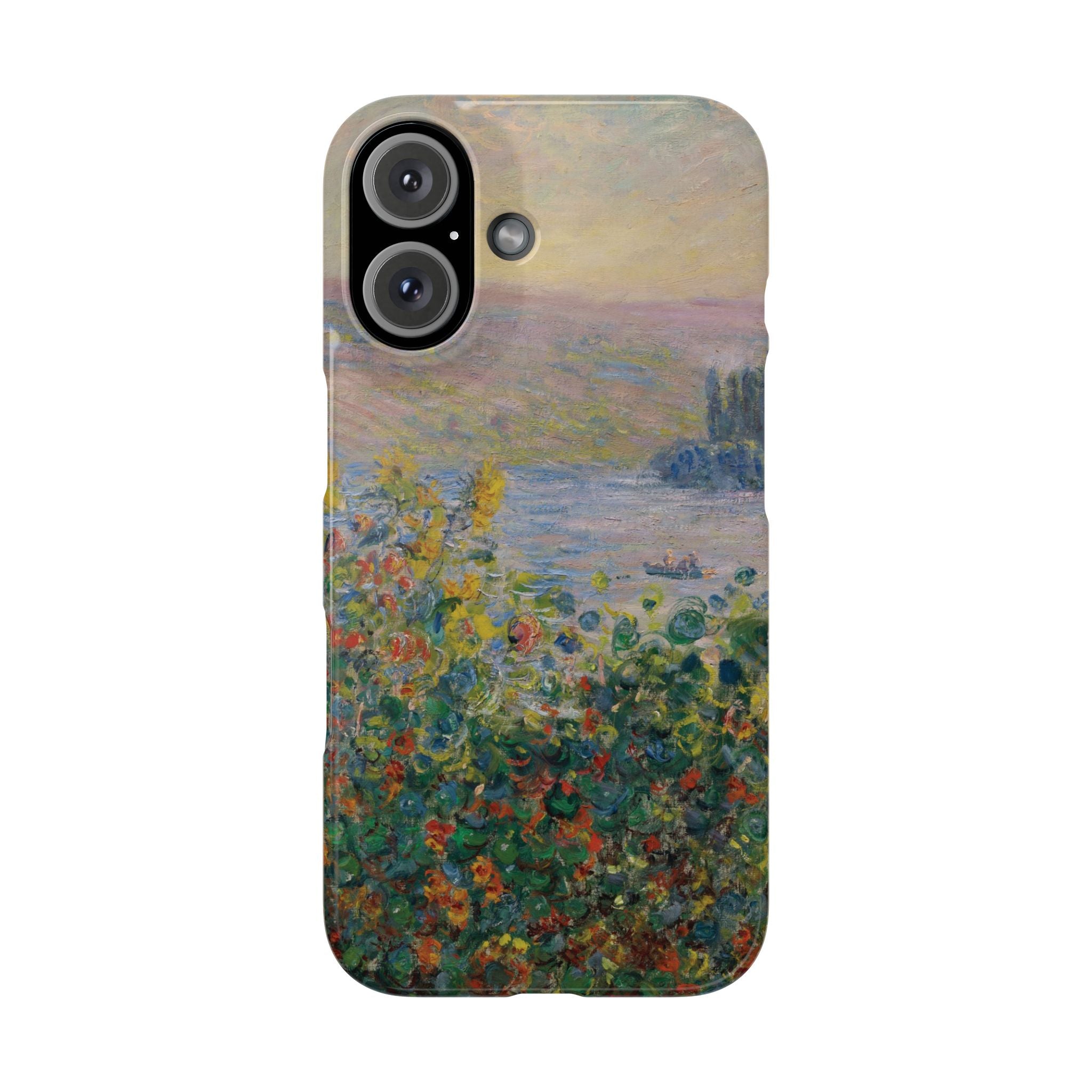 Flower Beds at Vétheuil by Claude Monet - iPhone Slim Case