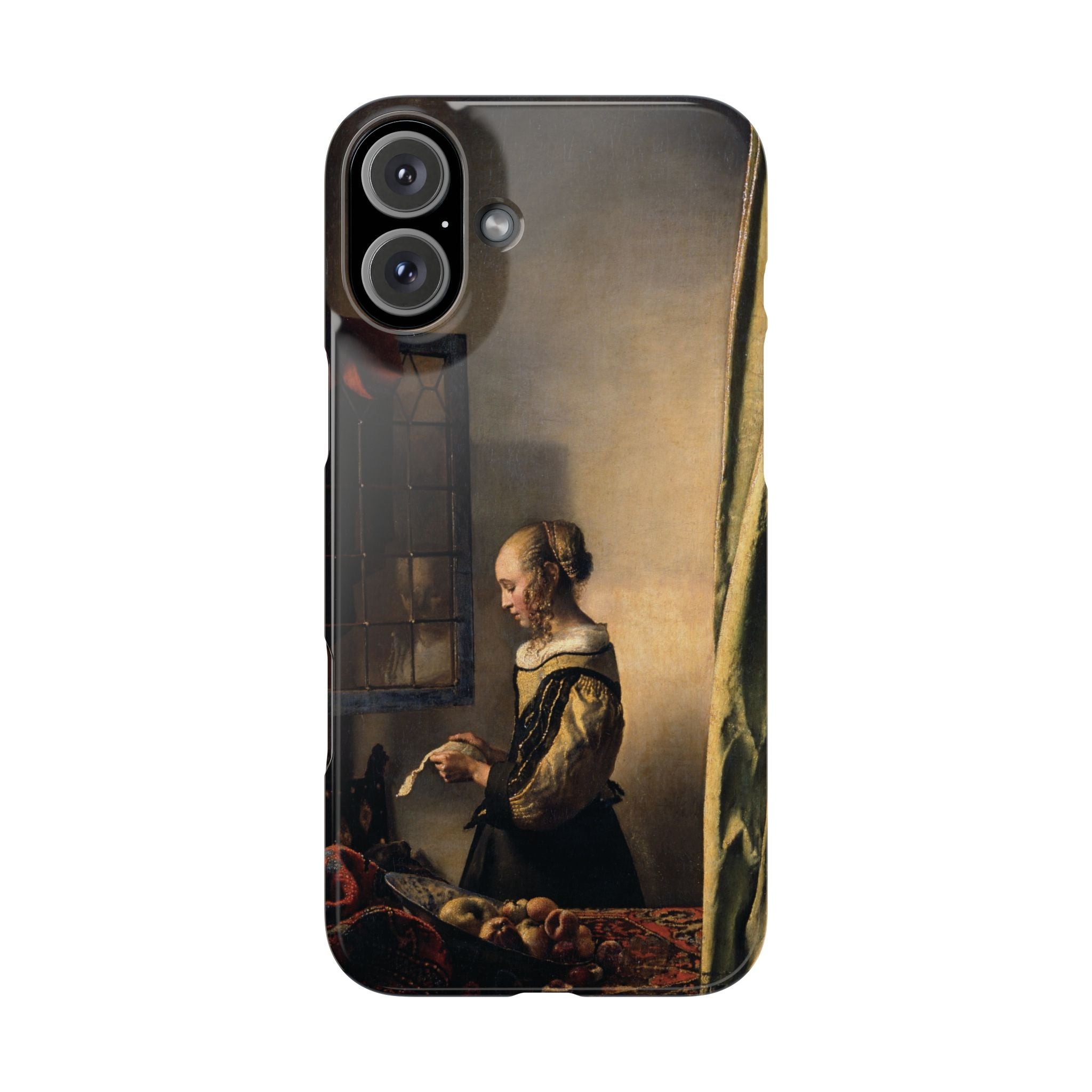 Girl Reading a Letter by an Open Window by Johannes Vermeer - iPhone Slim Case
