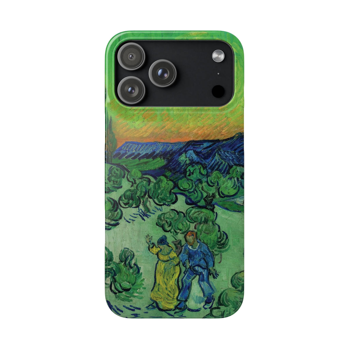 Landscape with Couple Walking and Crescent Moon by Vincent van Gogh- iPhone Slim Case