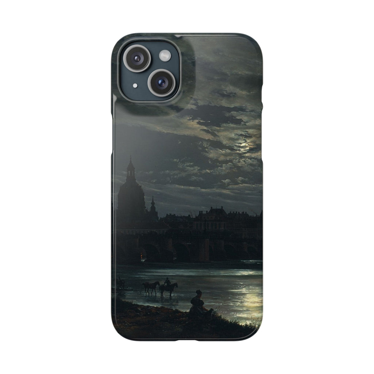 View of Dresden by Moonlight by Johan Dahl - iPhone Slim Case