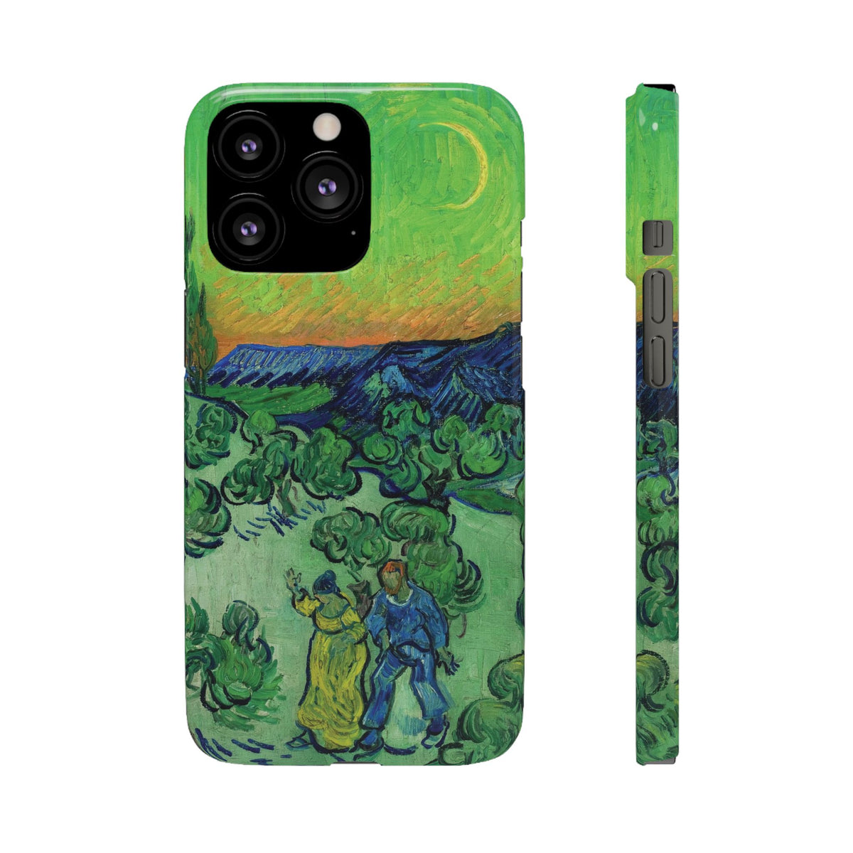 Landscape with Couple Walking and Crescent Moon by Vincent van Gogh- iPhone Slim Case