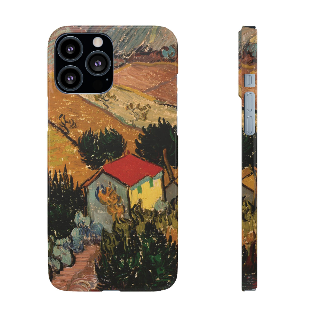 Landscape with House and Ploughman by Vincent van Gogh - iPhone Slim Case