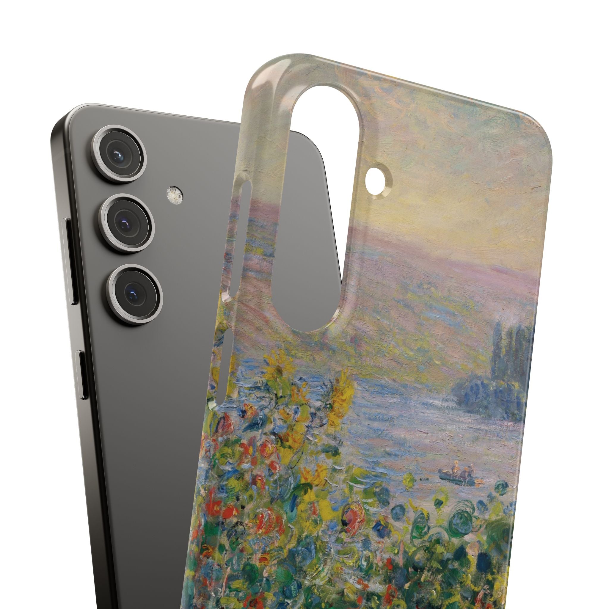 Flower Beds at Vétheuil by Claude Monet - Samsung Slim Case