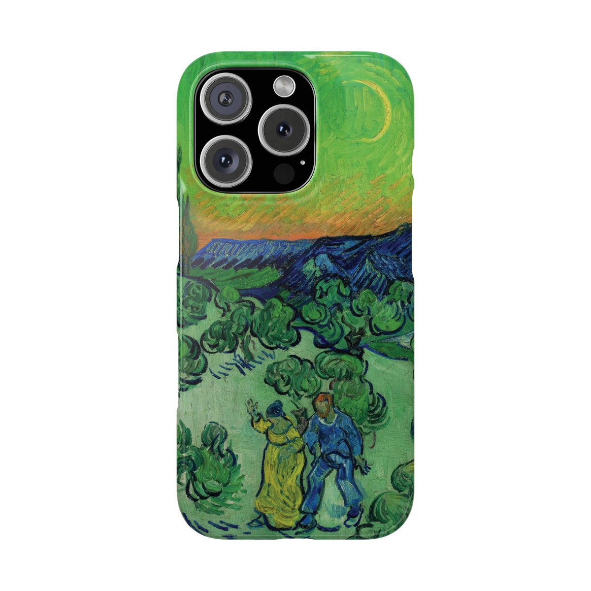 Landscape with Couple Walking and Crescent Moon by Vincent van Gogh- iPhone Slim Case
