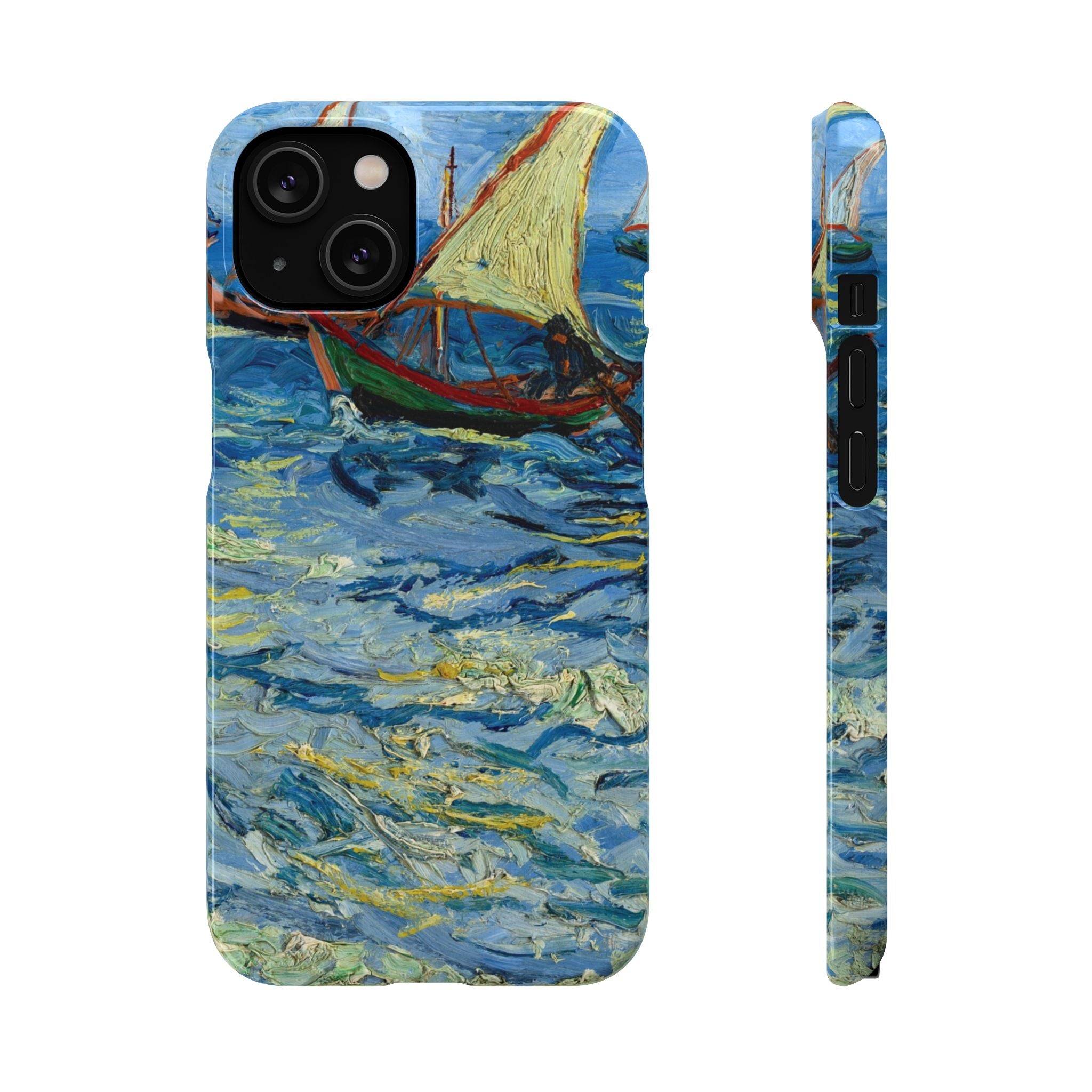 Fishing Boats at Sea by Vincent van Gogh - iPhone Slim Case