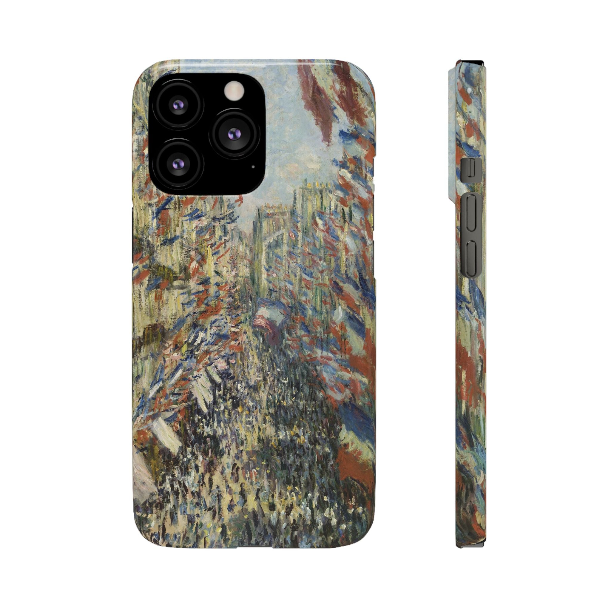 The Rue Montorgueil in Paris by Claude Monet - iPhone Slim Case