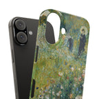 Woman with a Parasol in a Garden by Pierre Auguste Renoir - iPhone Slim Case