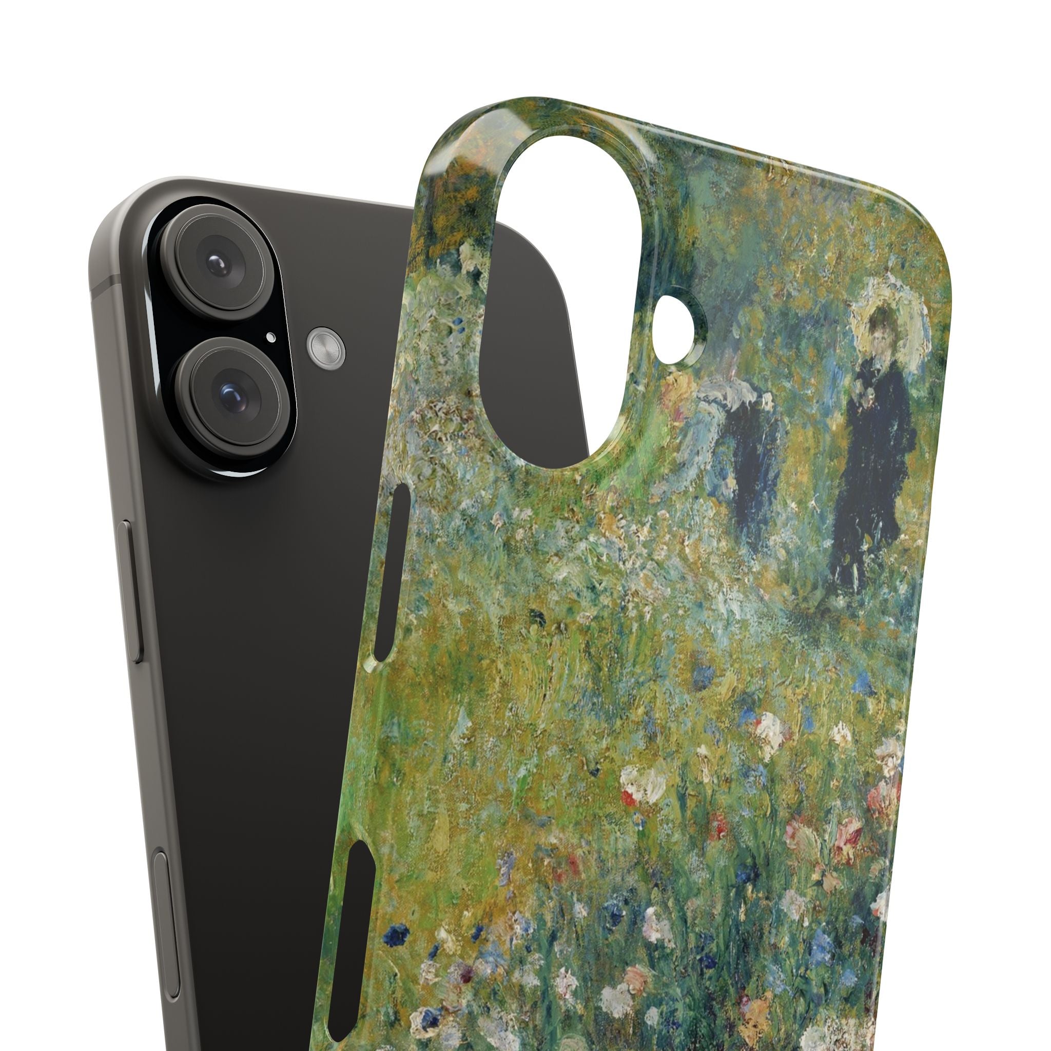 Woman with a Parasol in a Garden by Pierre Auguste Renoir - iPhone Slim Case
