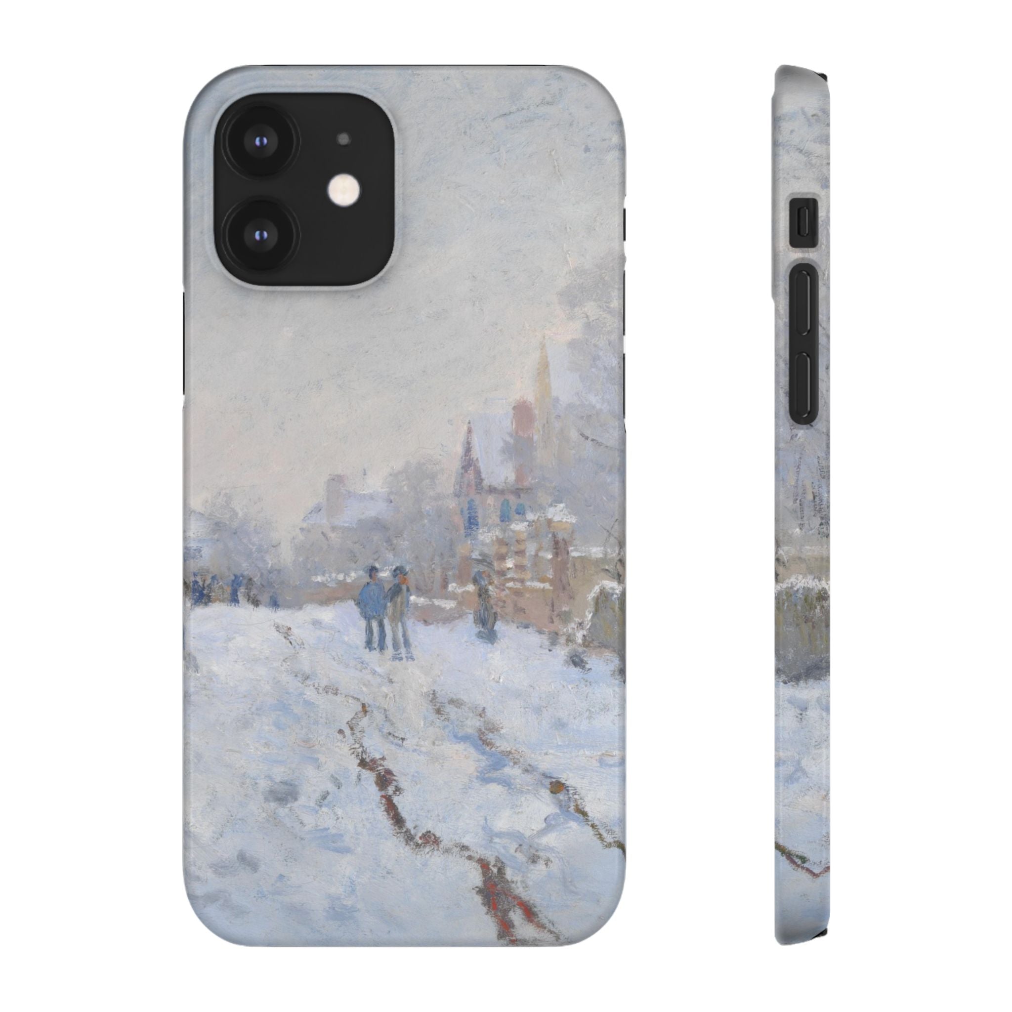 Snow Scene at Argenteuil by Claude Monet - iPhone Slim Case