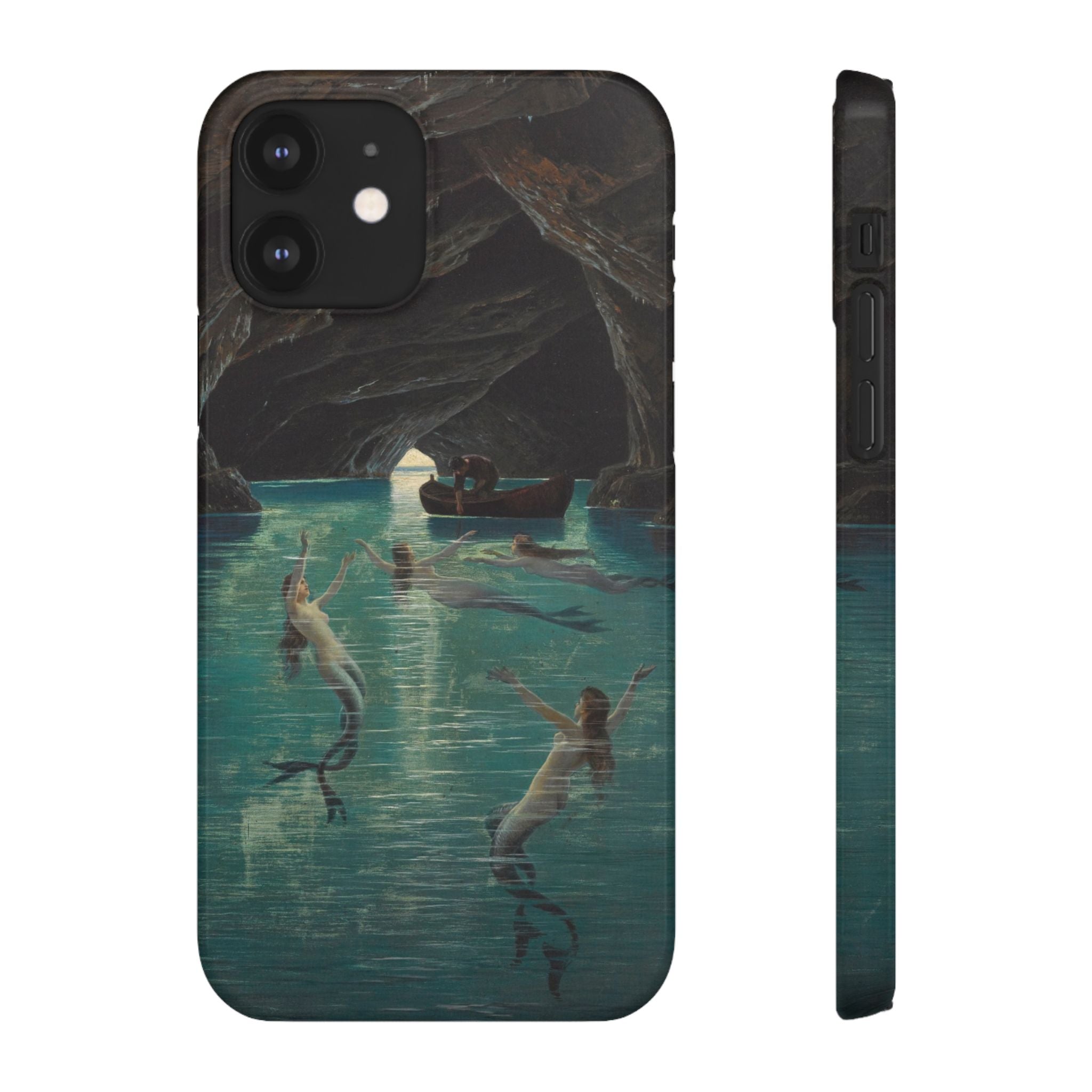 Fisherman and Mermaids in the Blue Grotto on Capri by Hermann Corrodi - iPhone Slim Case