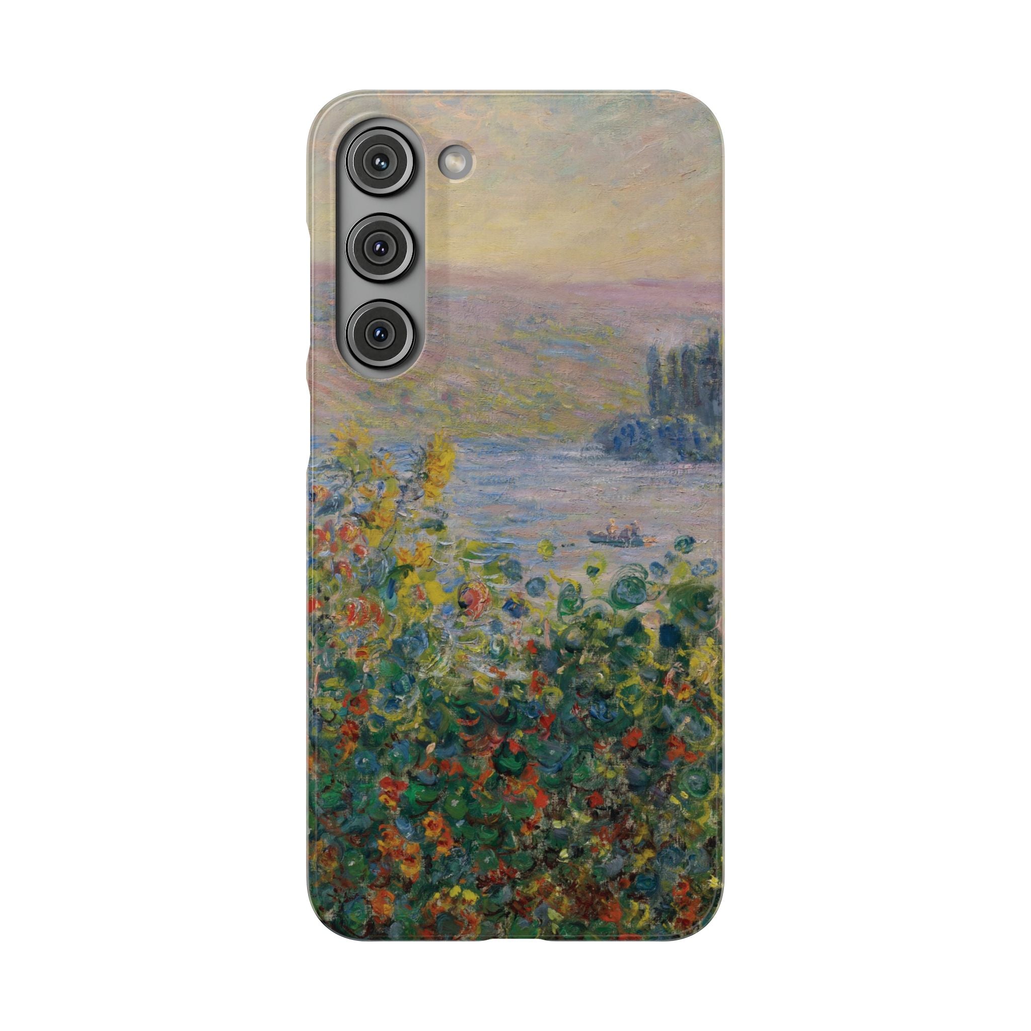 Flower Beds at Vétheuil by Claude Monet - Samsung Slim Case
