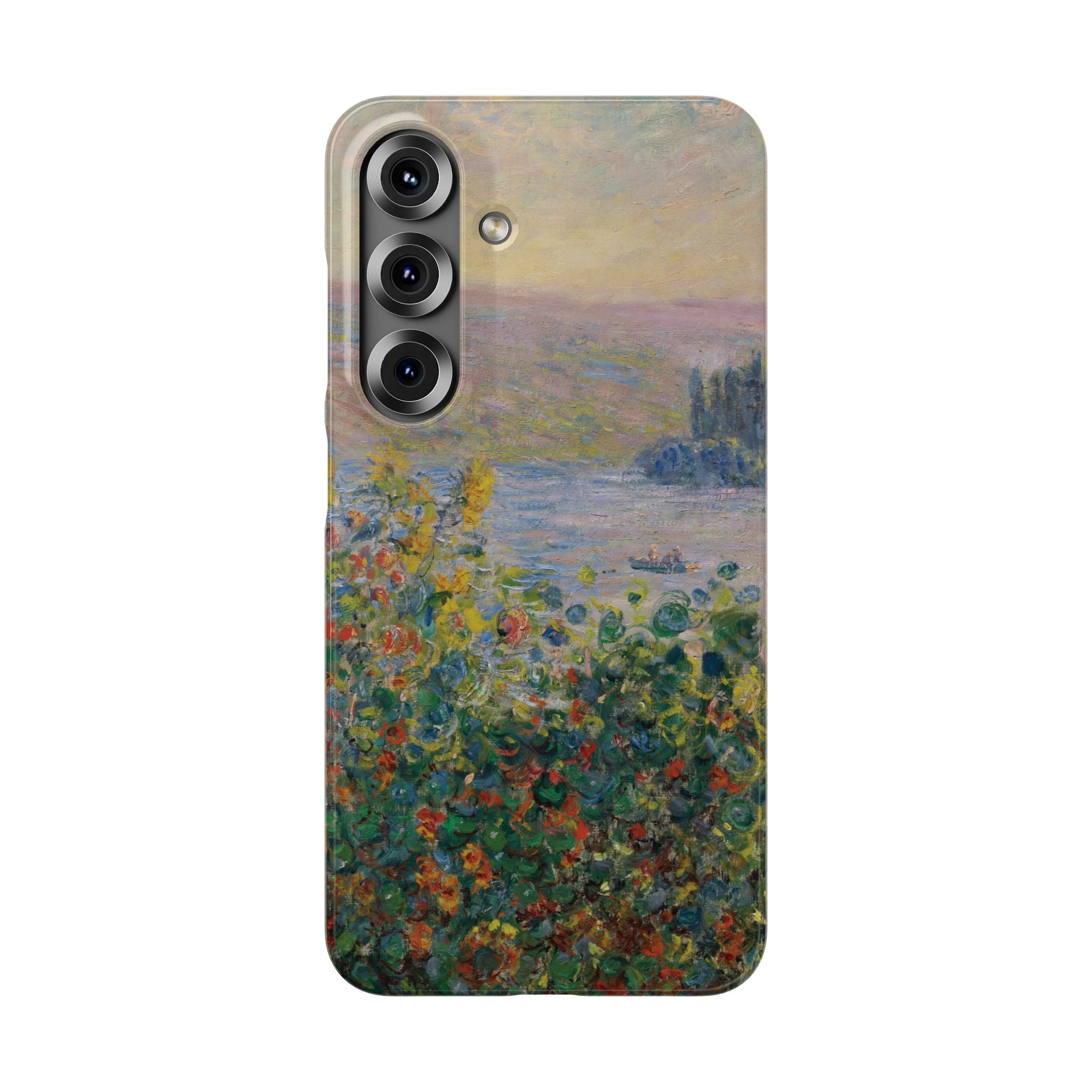 Flower Beds at Vétheuil by Claude Monet - Samsung Slim Case