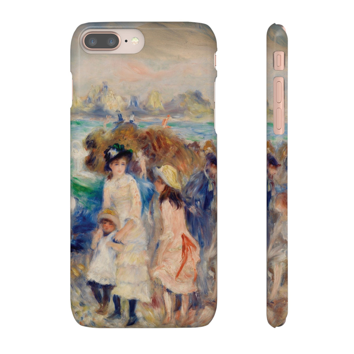 Children at the Beach at Guernsey by Pierre Auguste Renoir - iPhone Slim Case