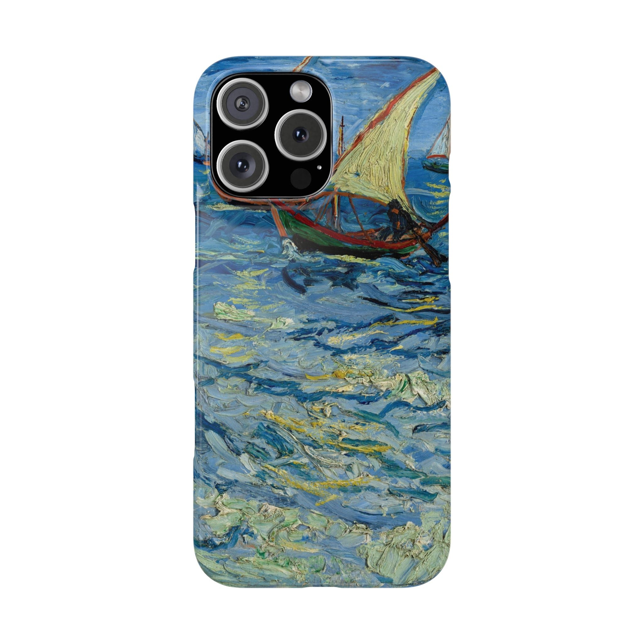 Fishing Boats at Sea by Vincent van Gogh - iPhone Slim Case