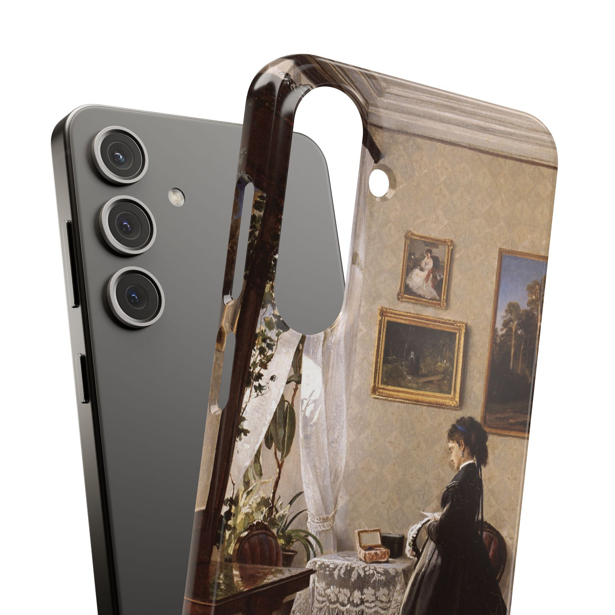 In front of the mirror by Ivan Ivanovich Shishkin - Samsung Slim Case